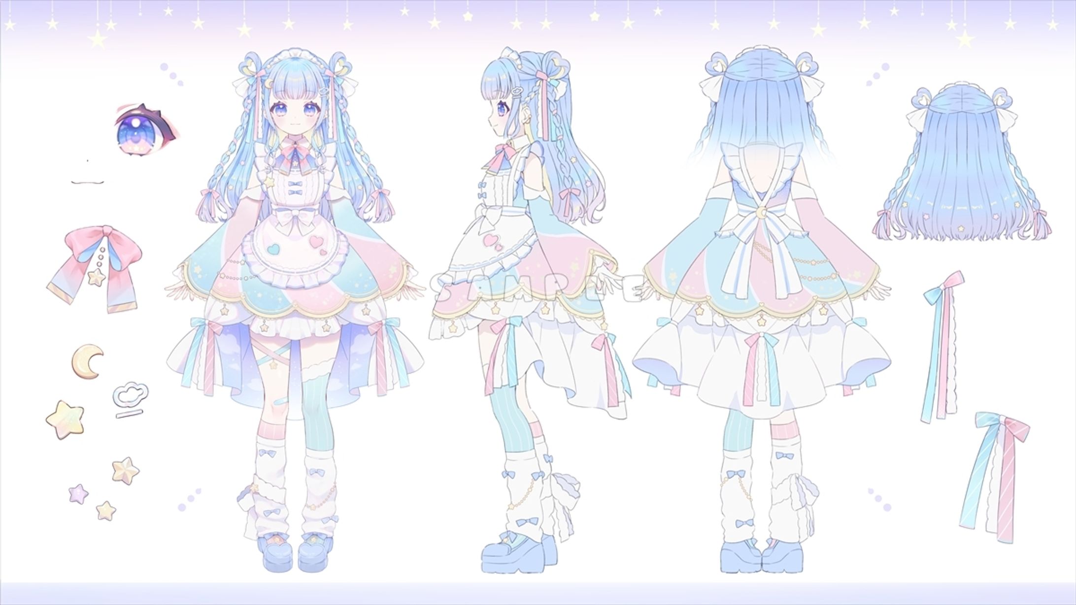 ゆめかわメイドちゃん　三面図 -1