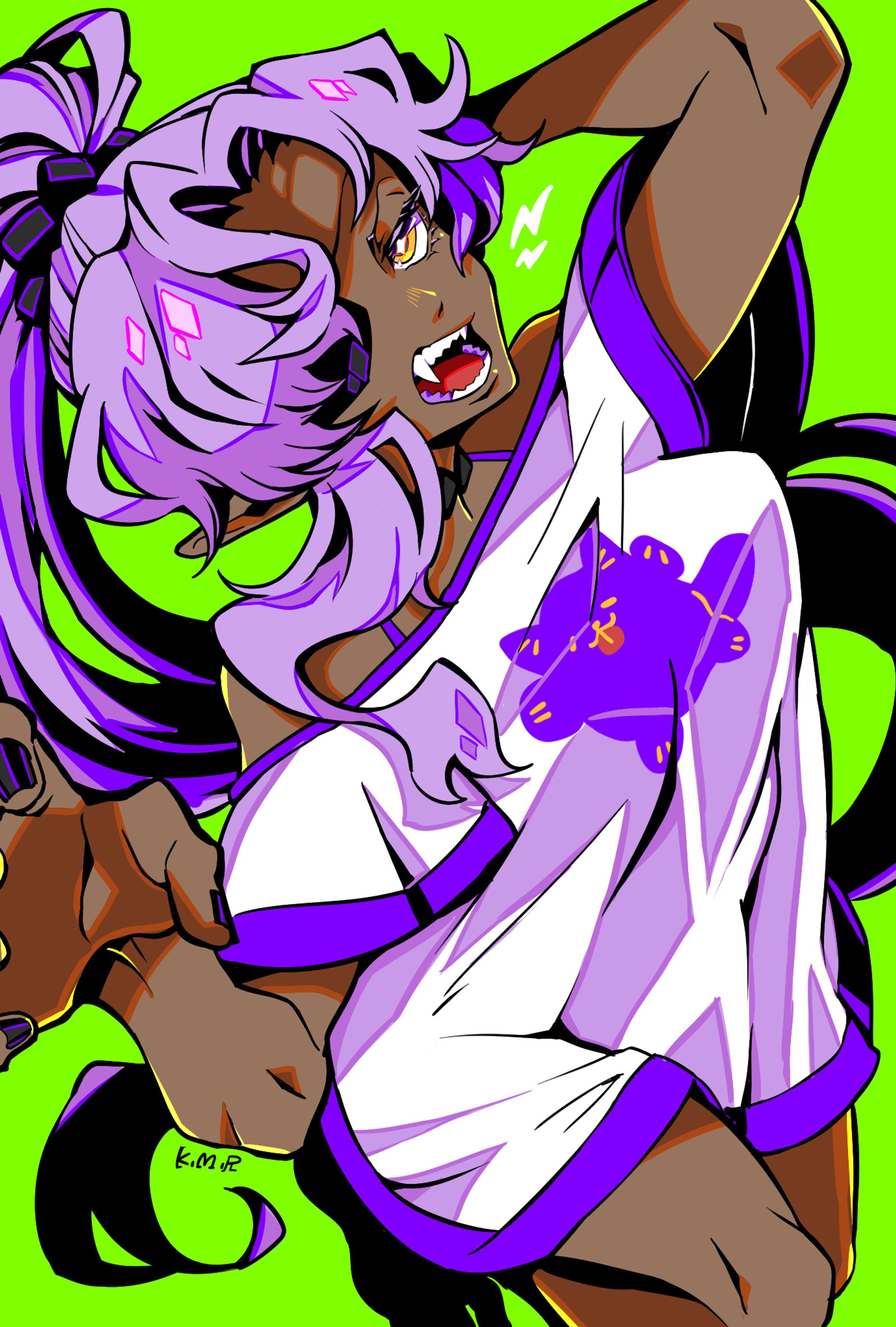 【Skeb】ラフなお洋服のダークエルフ-1