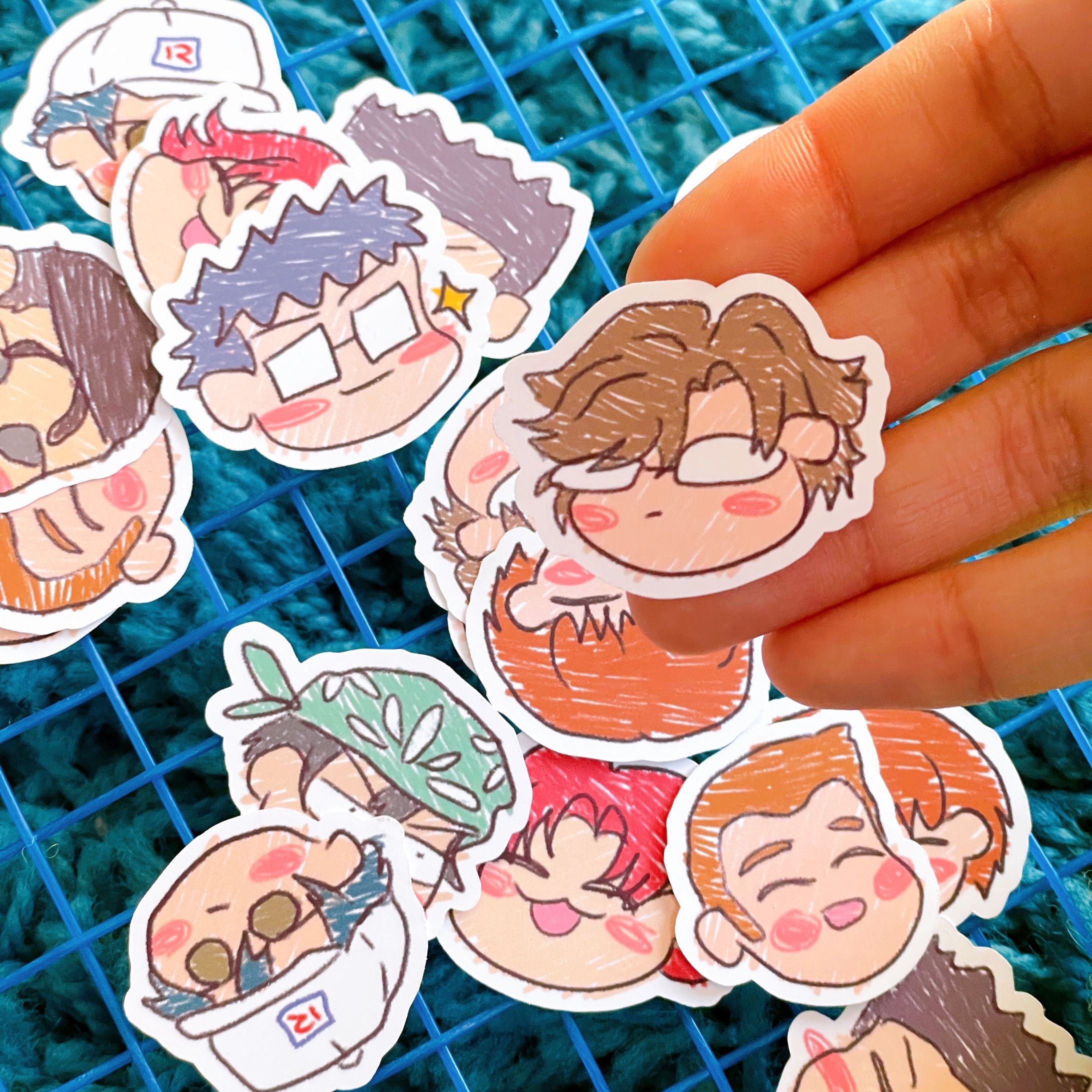 Prince of Tennis left-handed scribbly stickers-1