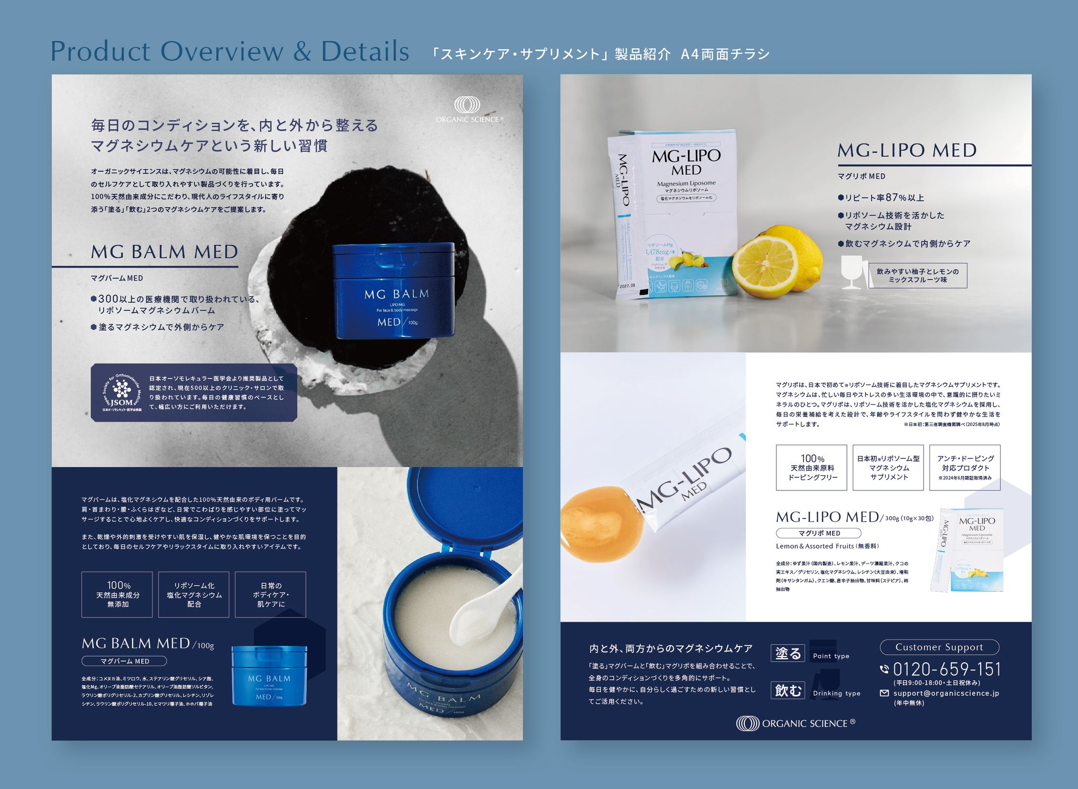 OS_Product「スキンケア・サプリメント」製品紹介　A4両面チラシ-1