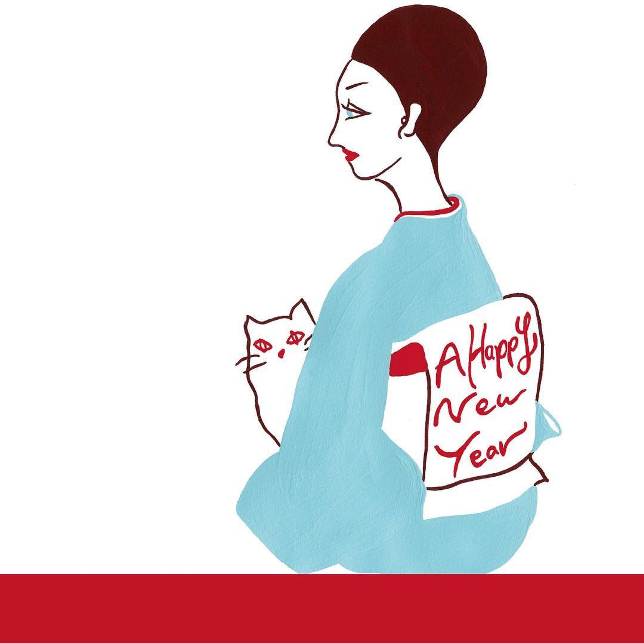 あけましておめでとうございます！本年もよろしくどうぞ❤️ #happynewyear #newyear #kimono #kimonostyle #japan #japanesestyle #maccha #cat #kitty #illustration #illustrator #art #museum #あけましておめでとうございます #新年 #着物 #和服 #茶会 #猫 #イラスト #イラストレーター #アート #暮らし #和 #女性 #和菓子-1