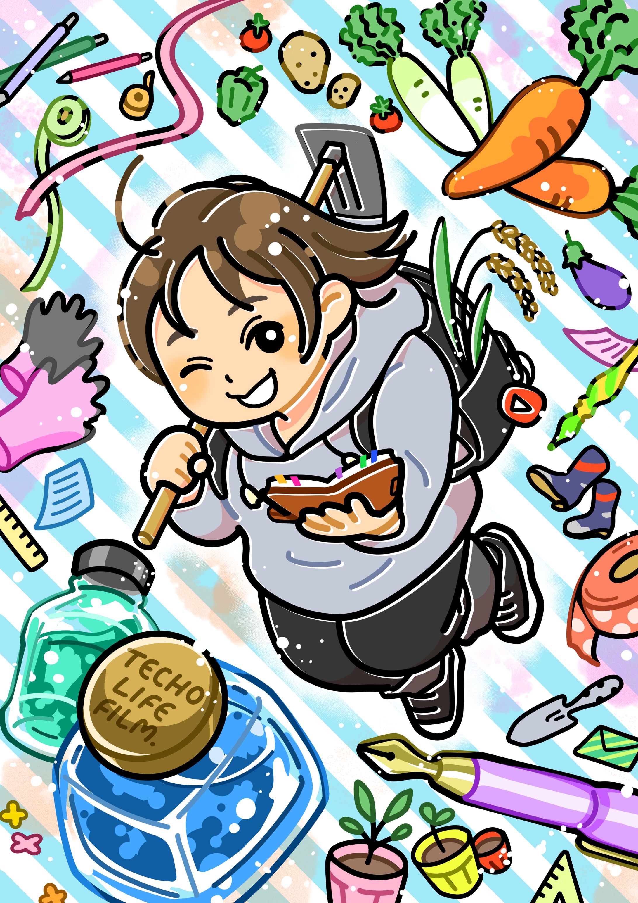 文房具YouTuberさんグッズイラスト-1