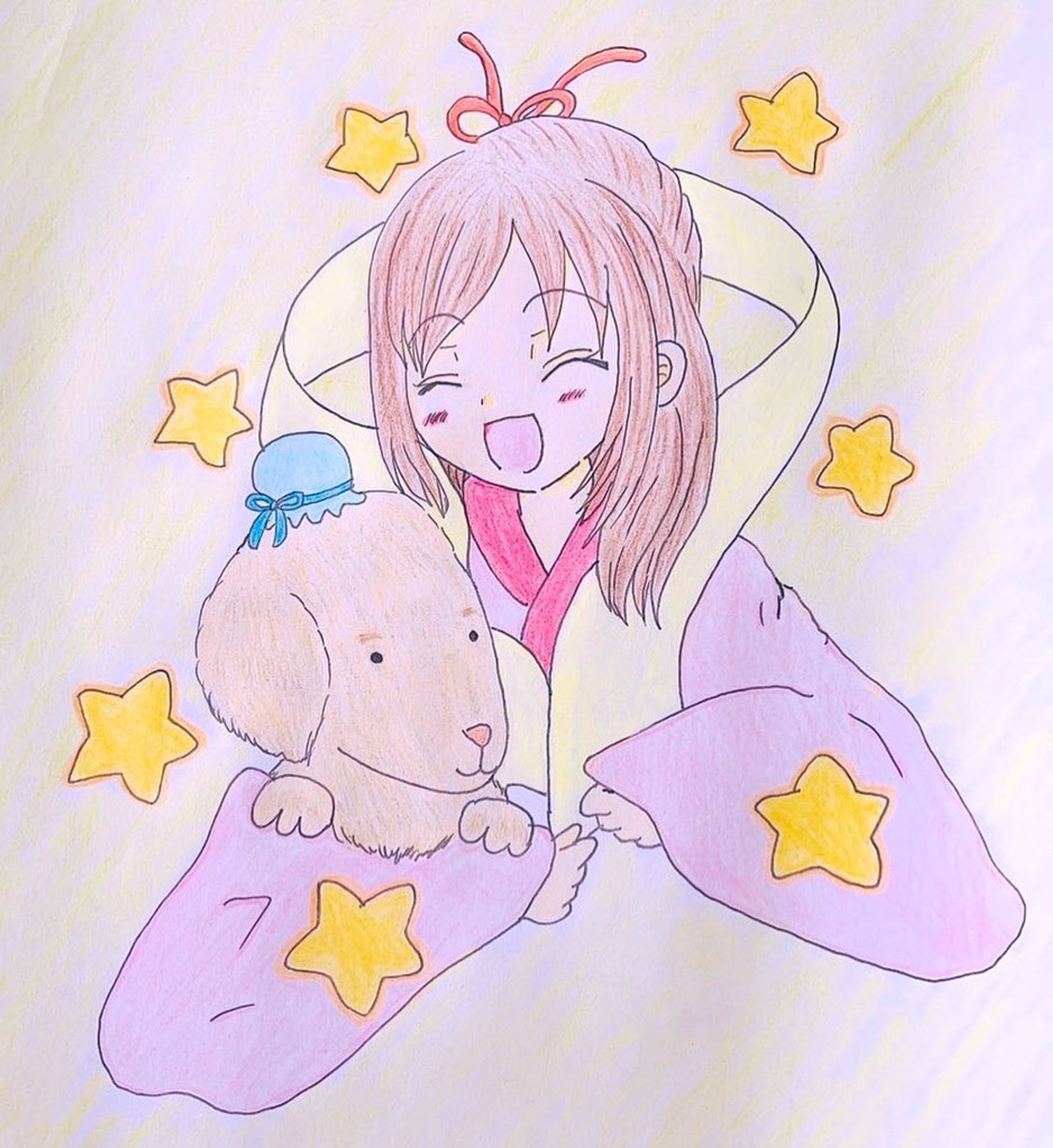 .✳︎2021.7.7.✳︎
今日は七夕ですね！🎋
全国的にあいにくの雨ですが…☔️
私は愛犬の「きなこ」いえ、「きなこぼし」と会えました🐶💕（笑）
皆さんステキな1日をお過ごし下さい🌟

#イラストグラム #イラスト#七夕#七夕イラスト
#アナログイラスト#犬イラスト#女の子イラスト
#イラストすきな人と繋がりたい 
#絵描きさんと繋がりたい
#絵師さんと繋がりたい 
#マンガ好きさんと繋がりたい 
#犬好きな人と繋がりたい
#いぬすきさんと繋がりたい🐶-1