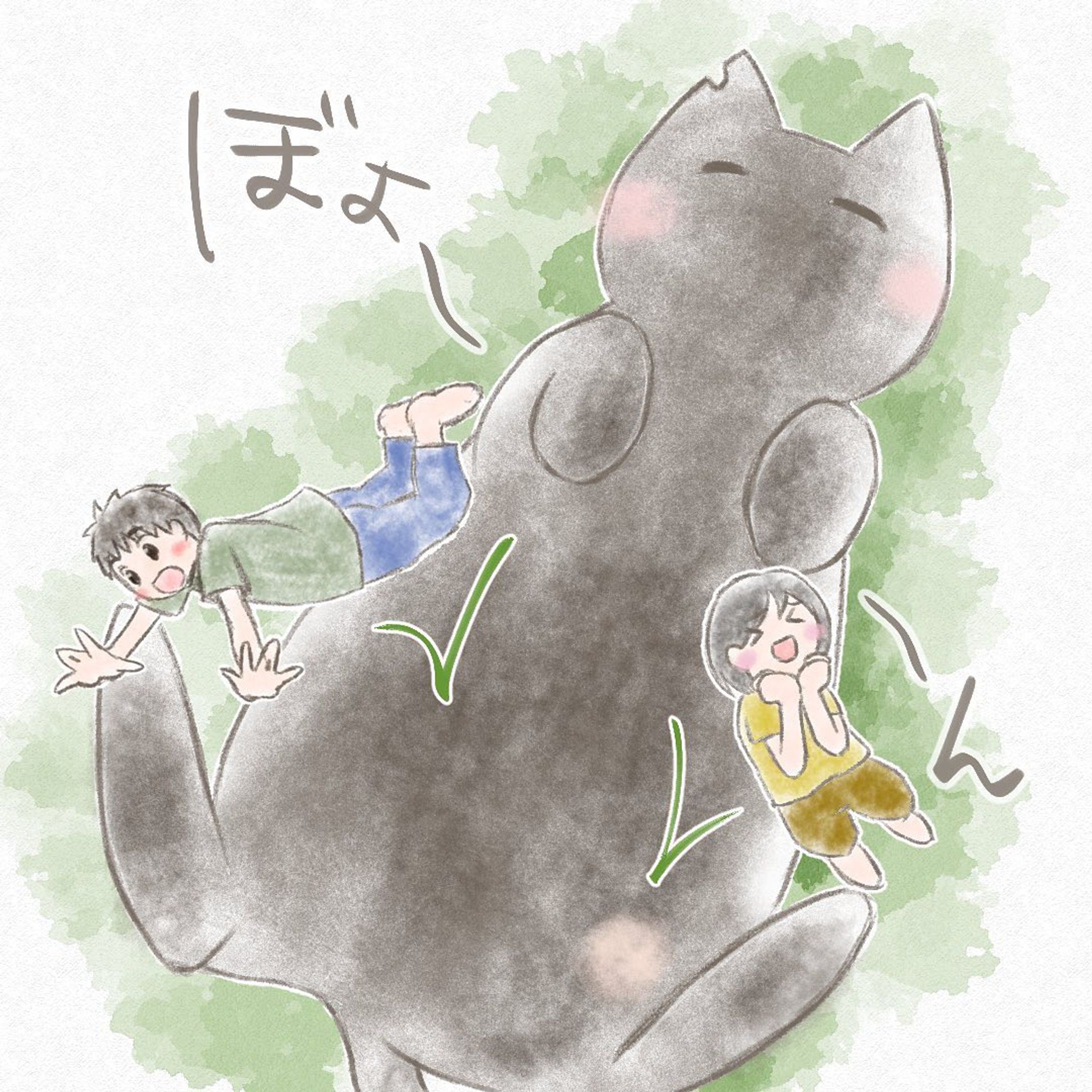 猫のお腹にボヨよ〜ん-1