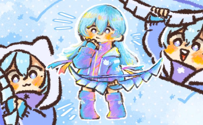 vtuber水白いさり様配信用イラスト