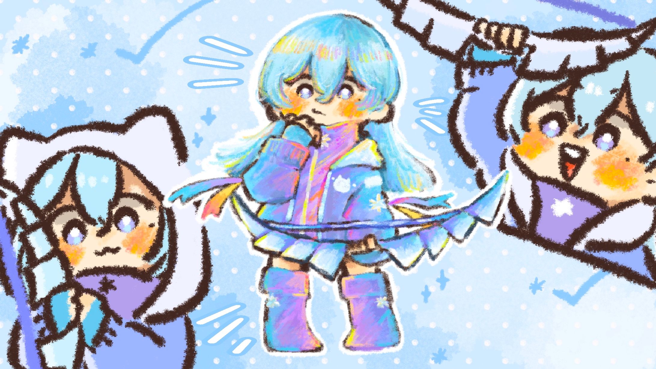 vtuber水白いさり様配信用イラスト-1