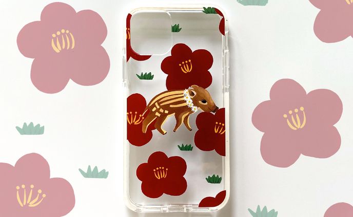 赤ちゃんイノシシ散歩中 iPhone クリアケース