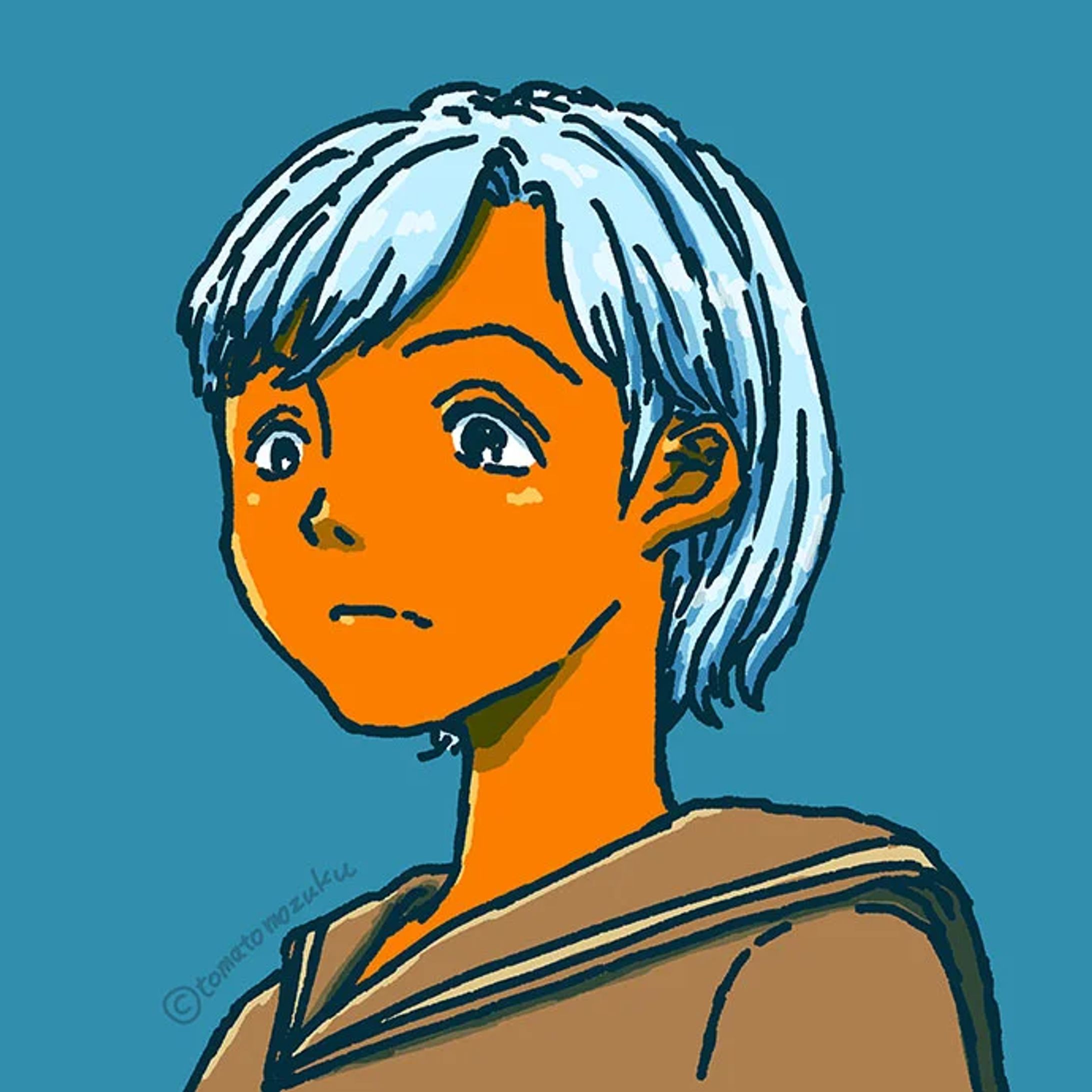女子高生03 （シンプルイラスト_とまともずく）-1