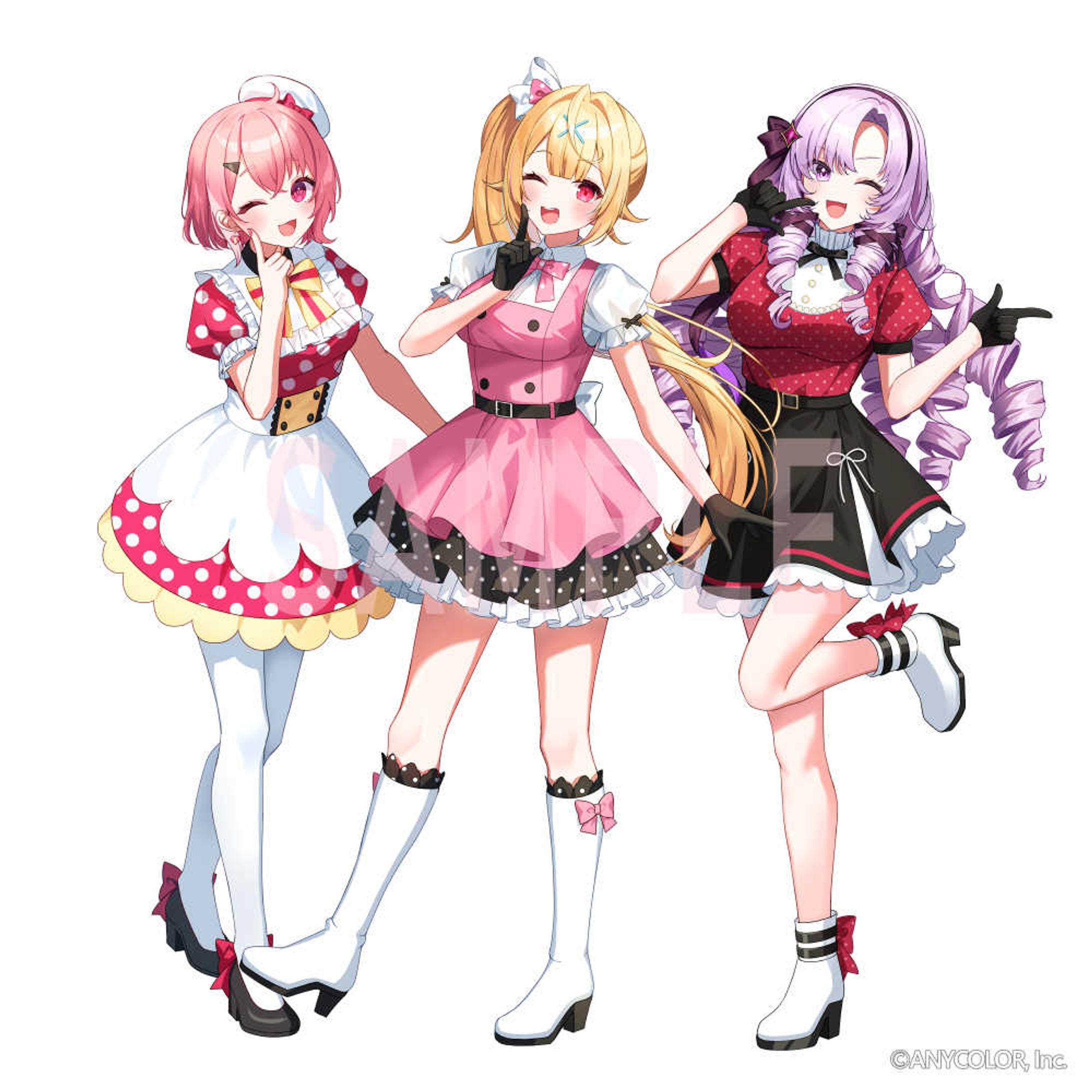 星川サラ様×壱百満天原サロメ様×笹木咲様(cover)「POP IN 2」MVイラスト-1