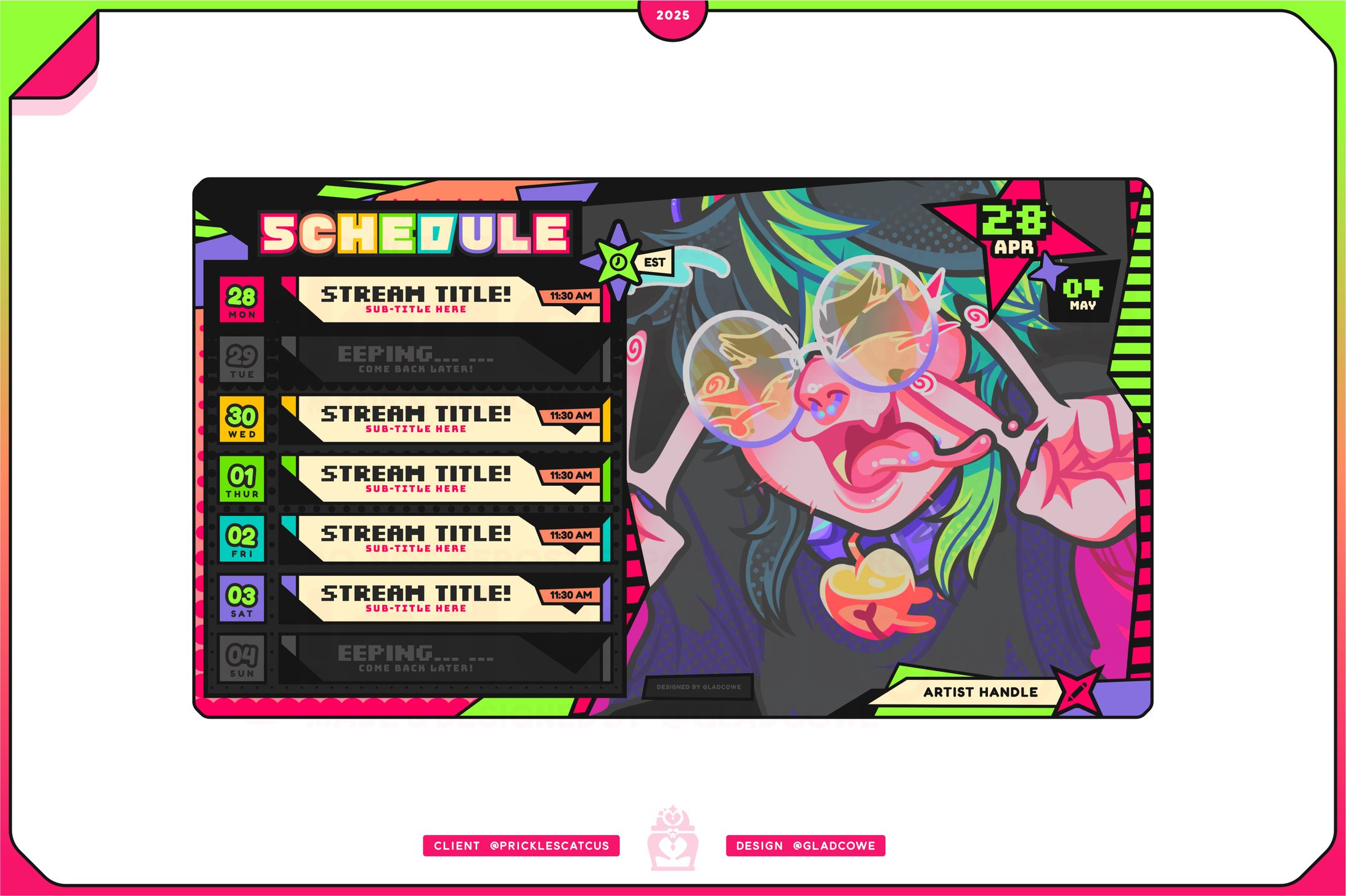 Prickles Catcus Schedule-1