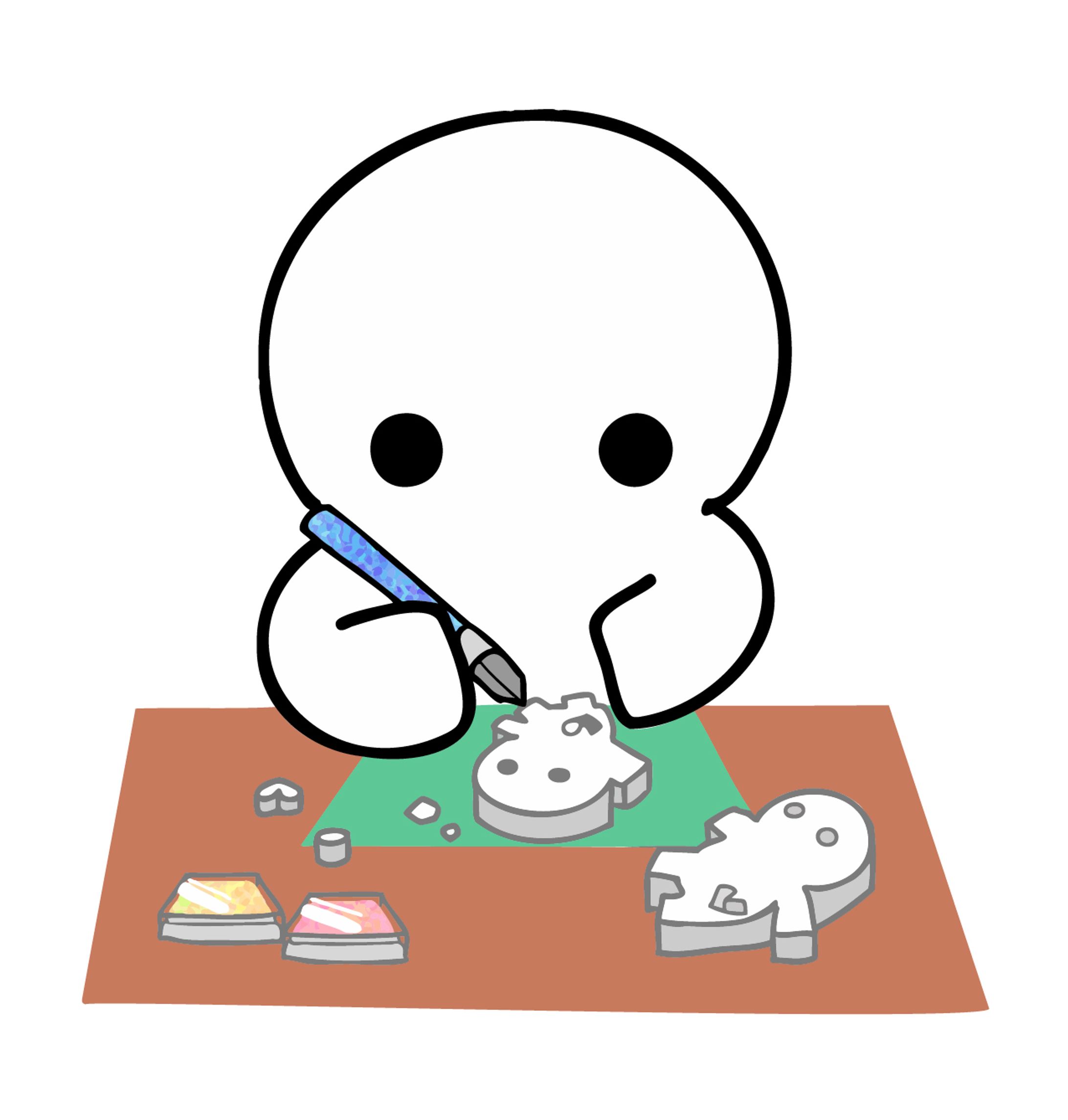 消しゴムはんこを彫る-1