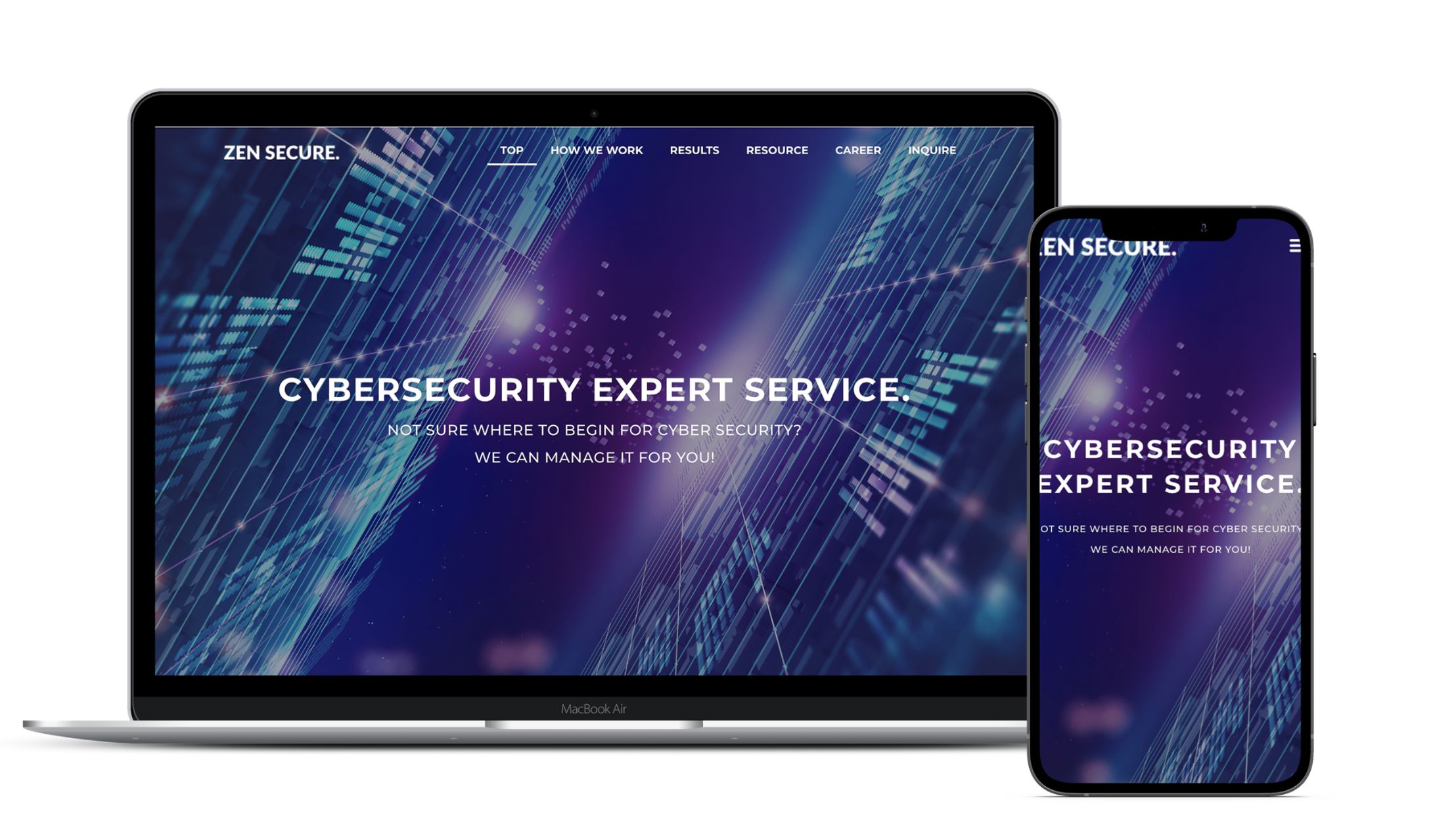 ITセキュリティサービスを提供されている「Zen Secure」様のWEBサイト-1