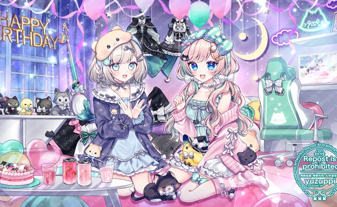 【ご依頼】ゆえ様より、黒百合ももね様お誕生日お祝いイラスト