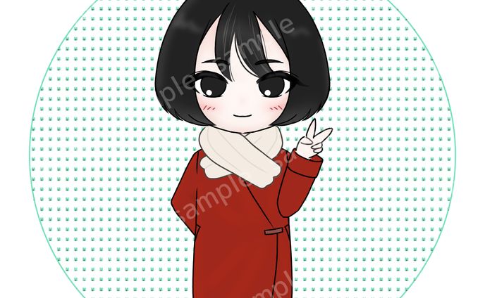 似顔絵、アイコン風サンプル