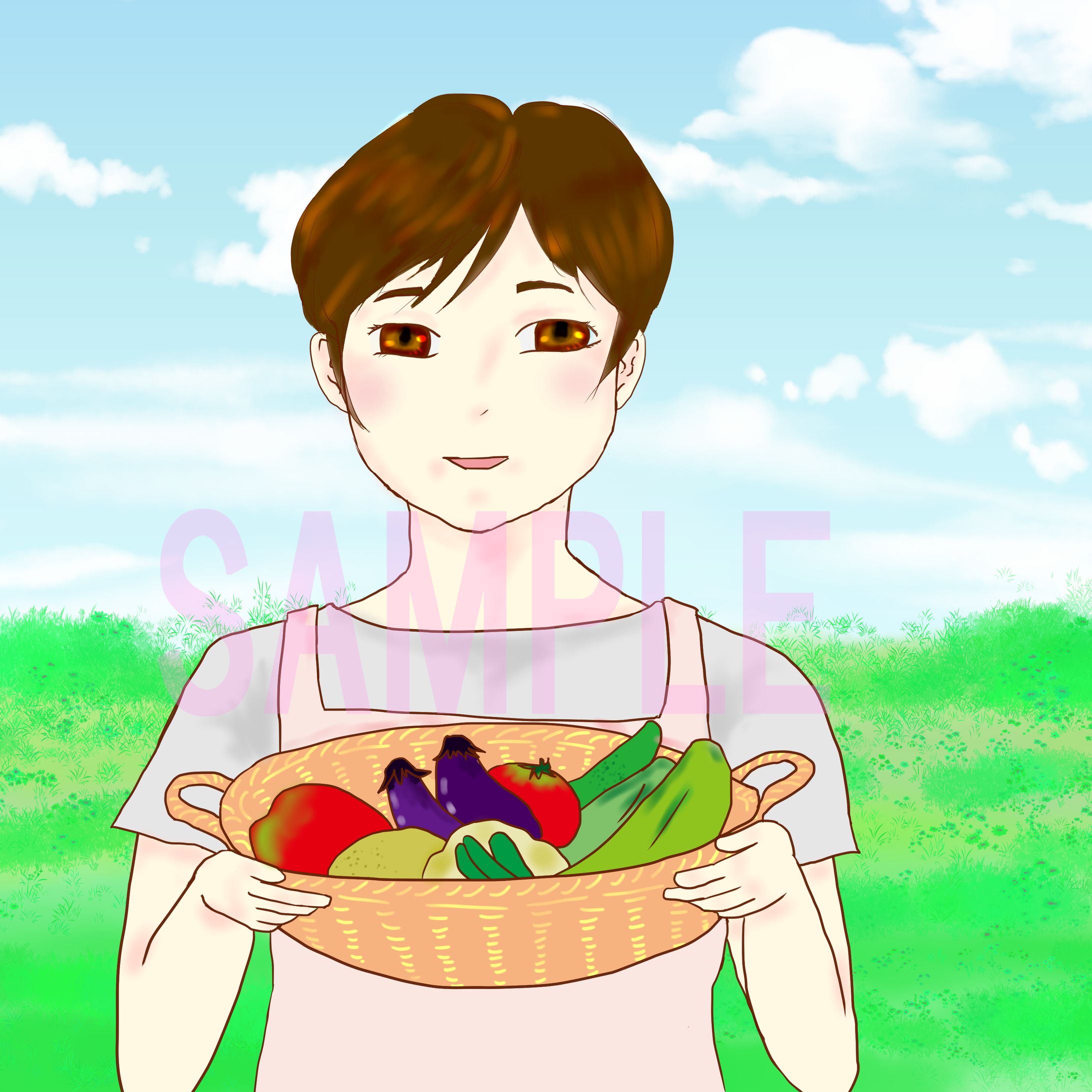 農家の女性(SNSアイコン)-1