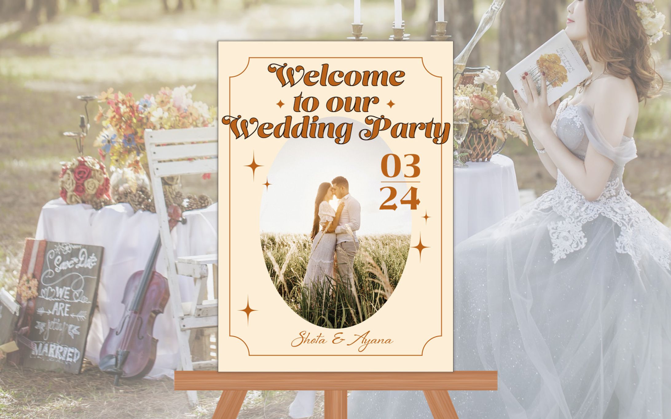 架空の結婚式ウェルカムボード②-1