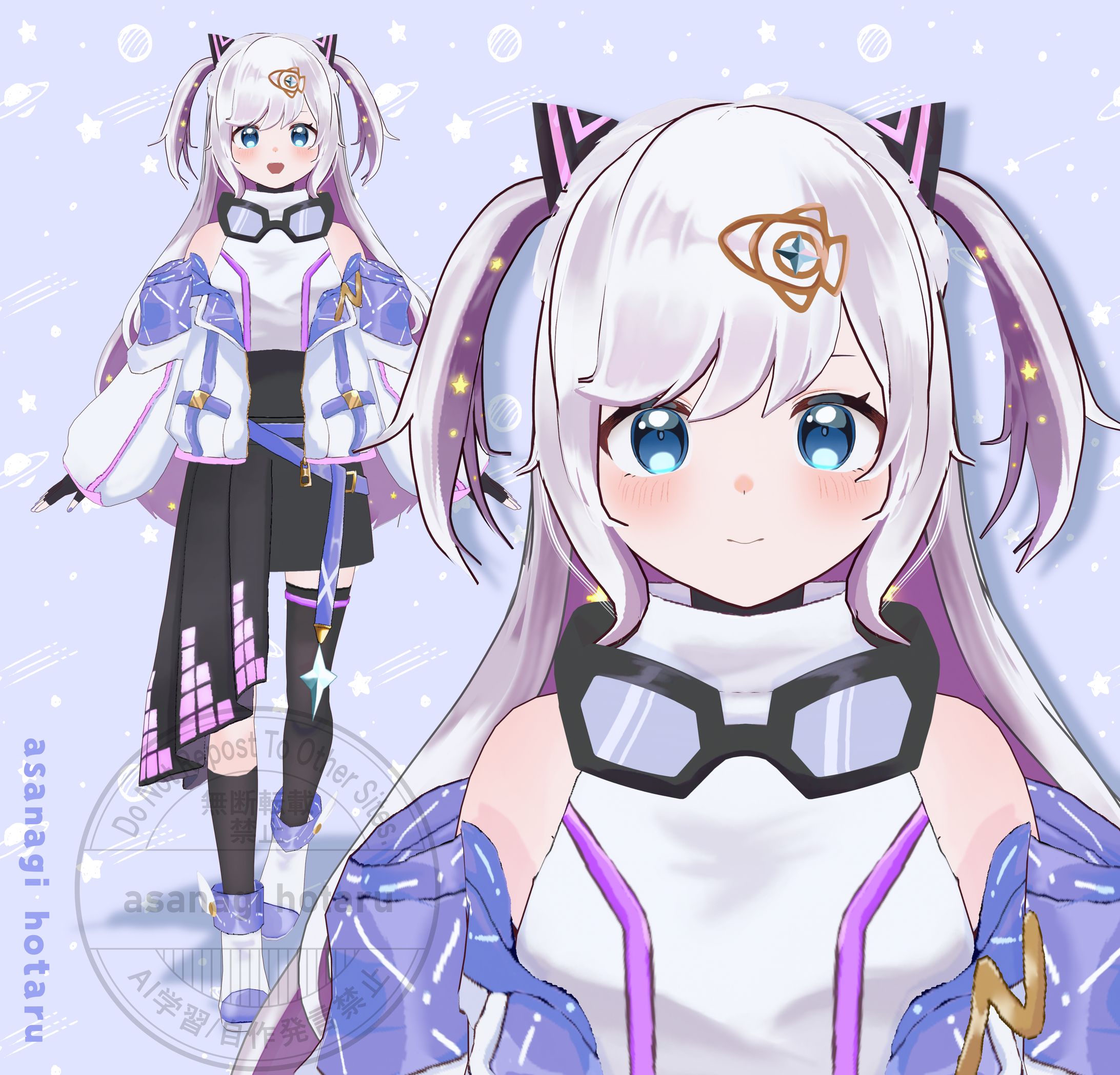 能代ふるさとPR大使  宙彩しろん様 3Dモデル-1