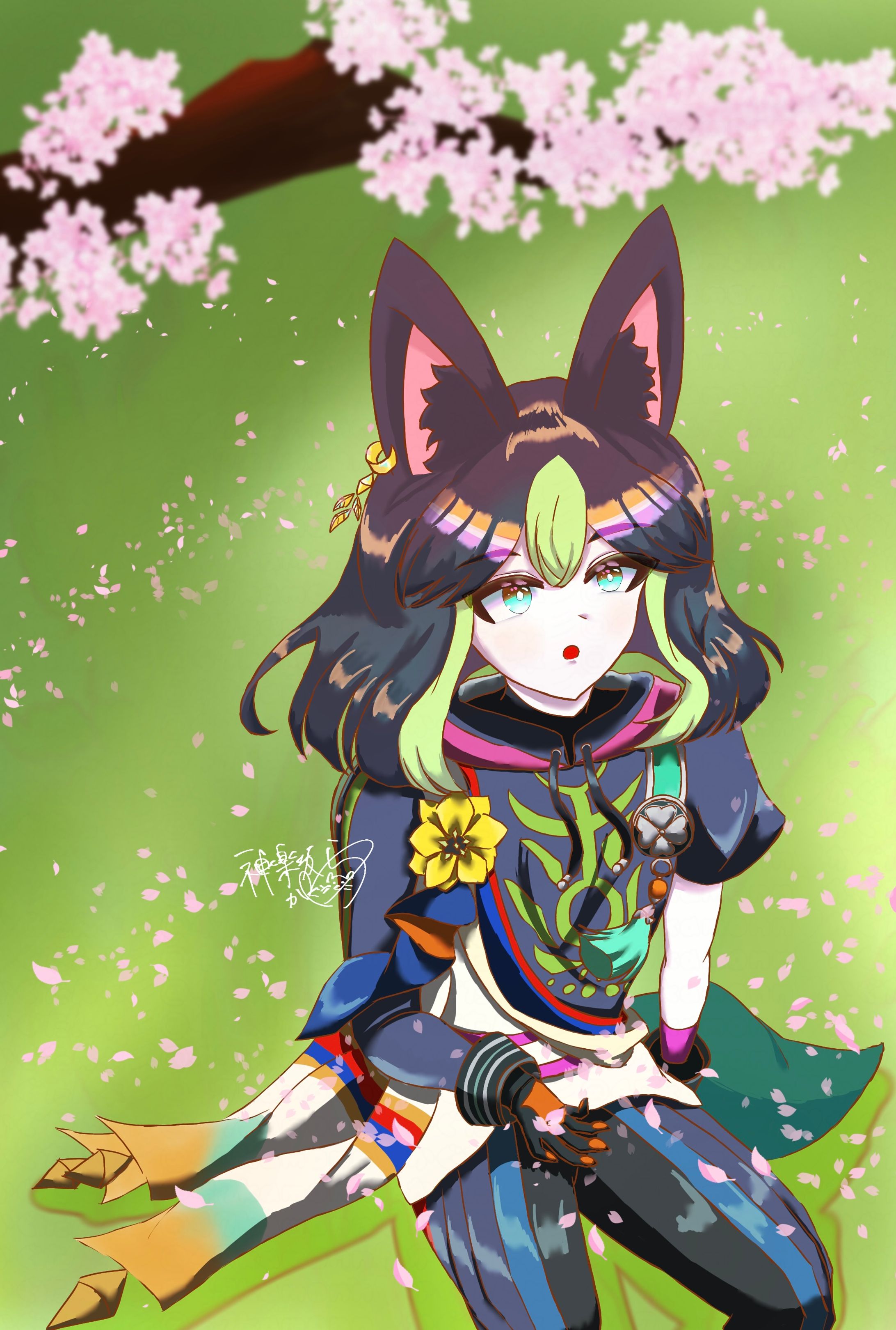 原神 ティナリ/桜が散る季節-1