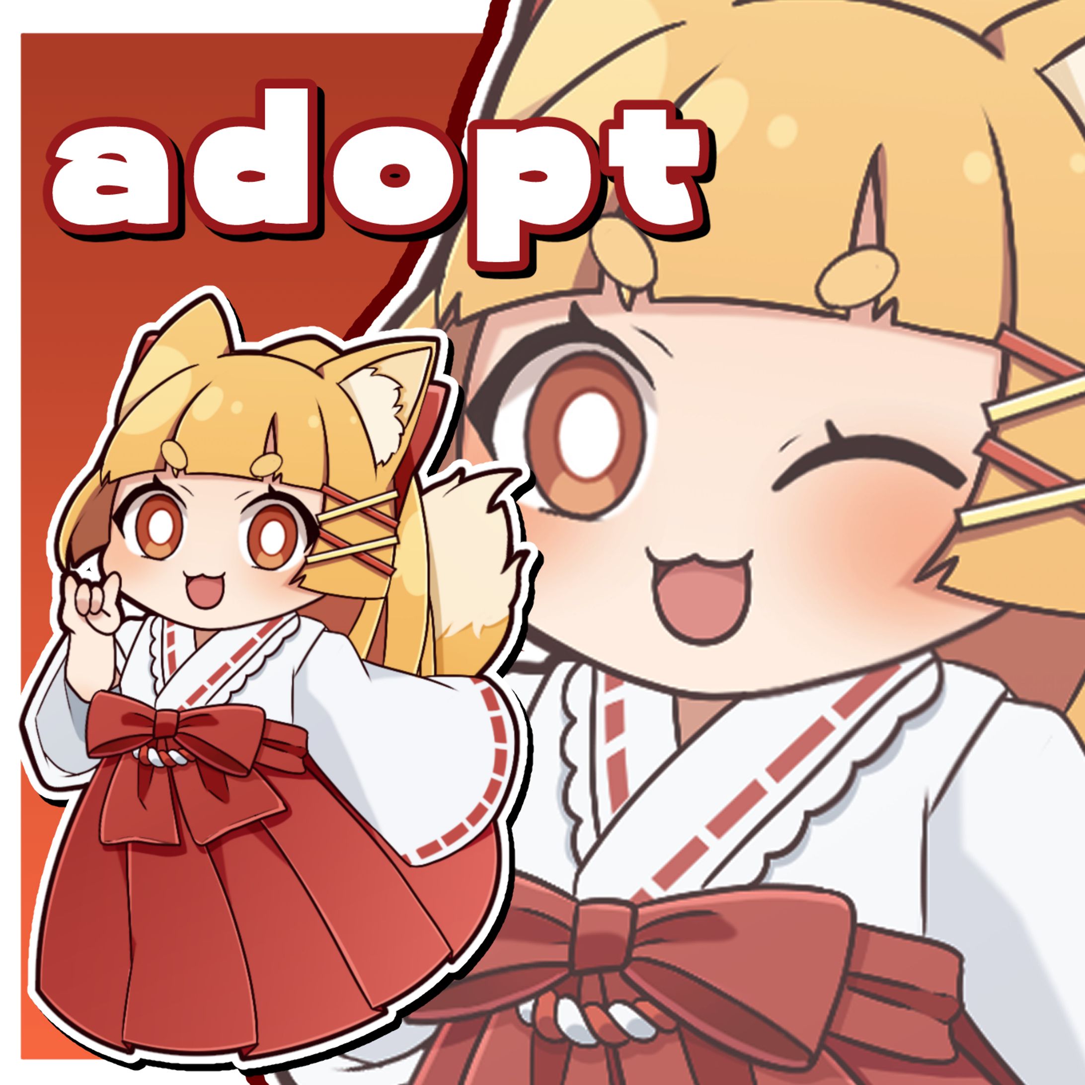 【adopt：販売中】巫女狐の女の子（SD）-1