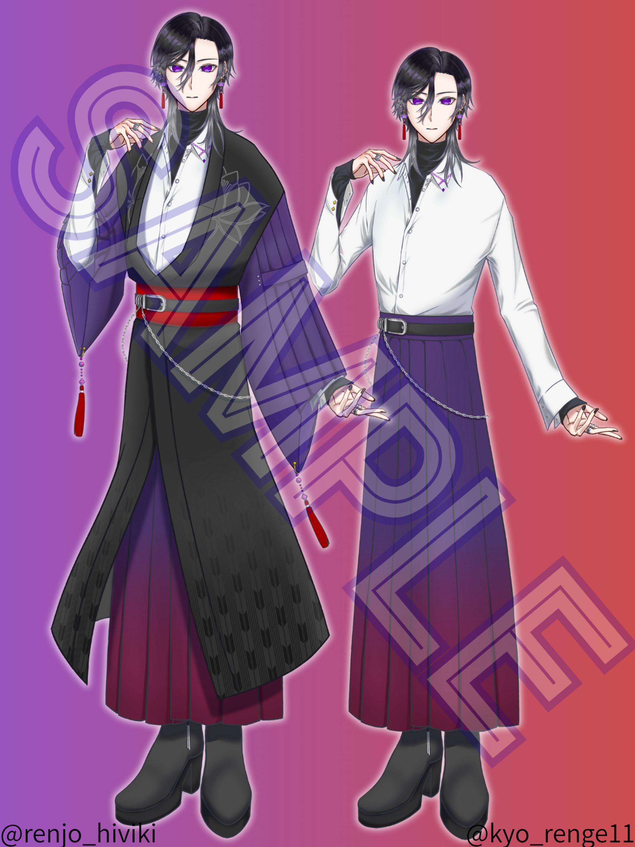 【立ち絵・SD・ネームロゴ】蓮条響貴 (敬称略)-1