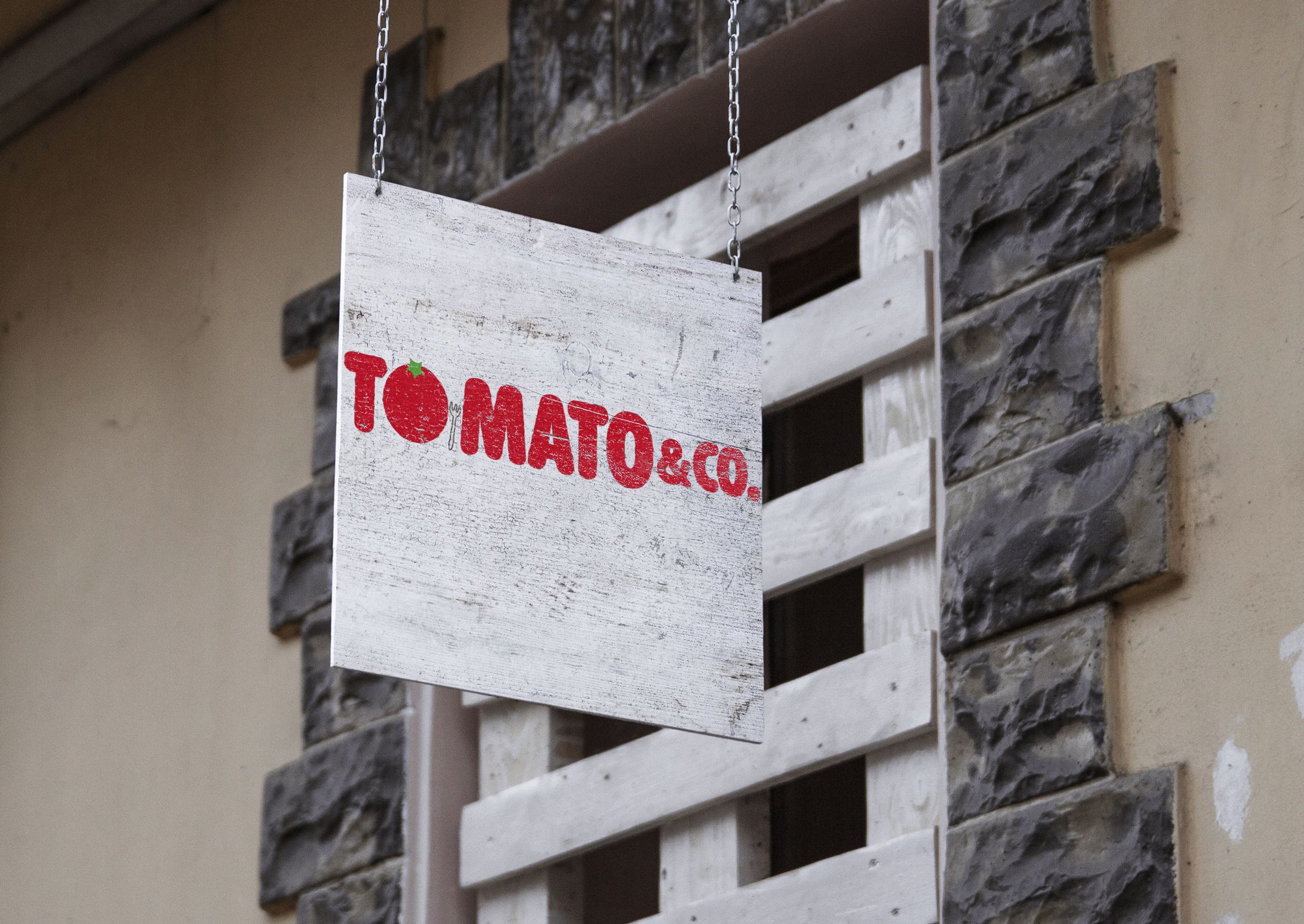 トマト料理専門カフェの架空ブランドロゴ-1