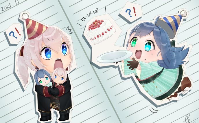 作品、誕生日イラスト