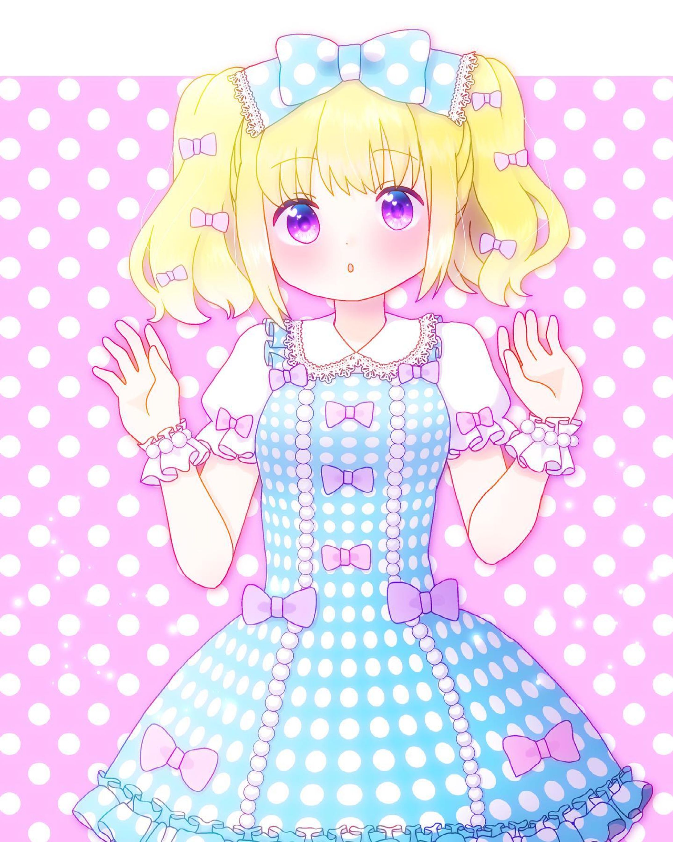 🎀　#イラスト　#お絵描き　#illustration #illust #女の子　#女の子イラスト　#オリジナル　#オリジナルイラスト　#オリジナル絵　#デジタル　#デジタルイラスト　#デジタル絵　#ロリィタ　#ロリィタファッション　#ロリータ　#ロリータファッション　#リボン　#フリル　#ツインテール　#ドット柄-1