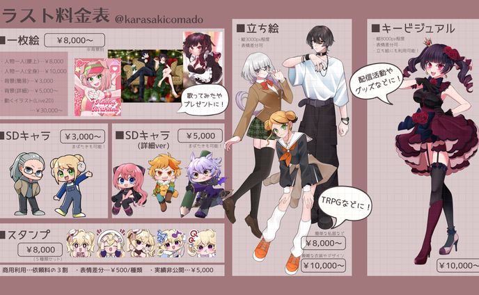 イラスト料金表