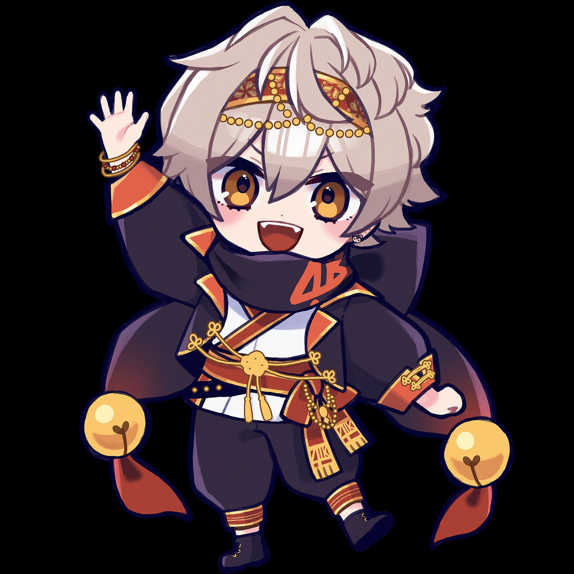 二胡羅夏夜様デフォルメキャラクターイラスト-1
