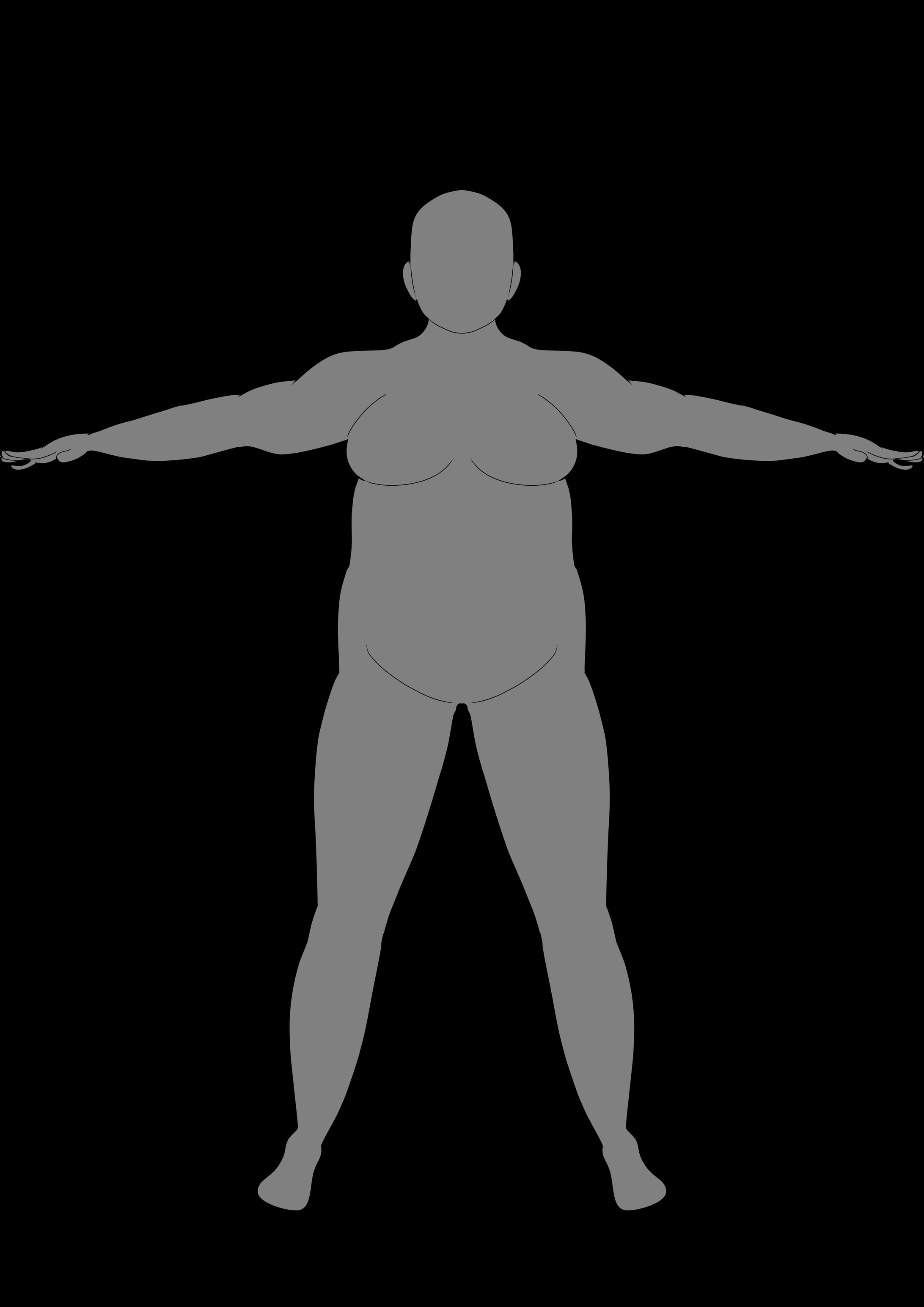 体形　女性 キャラクターデザインシート　2D-1