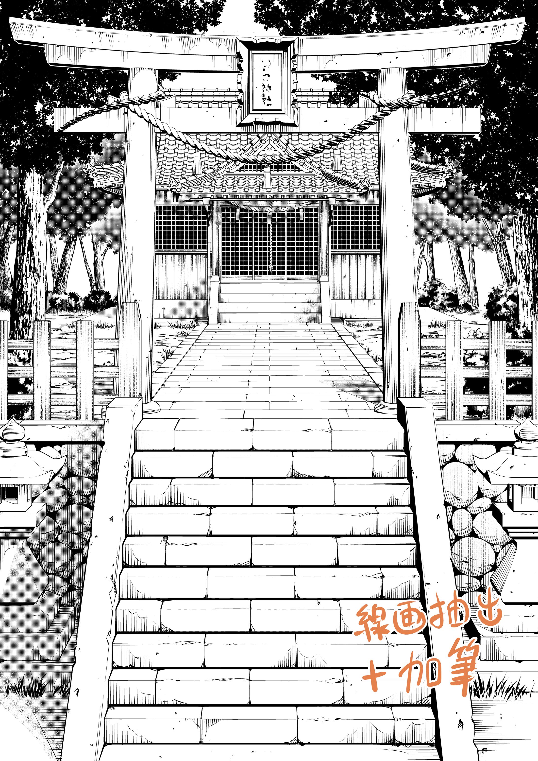 「神社」漫画背景用3Dモデル-1