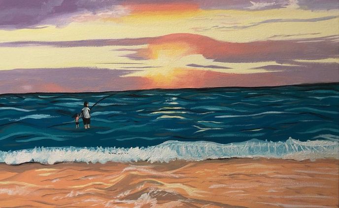 Sunset at the beach comm