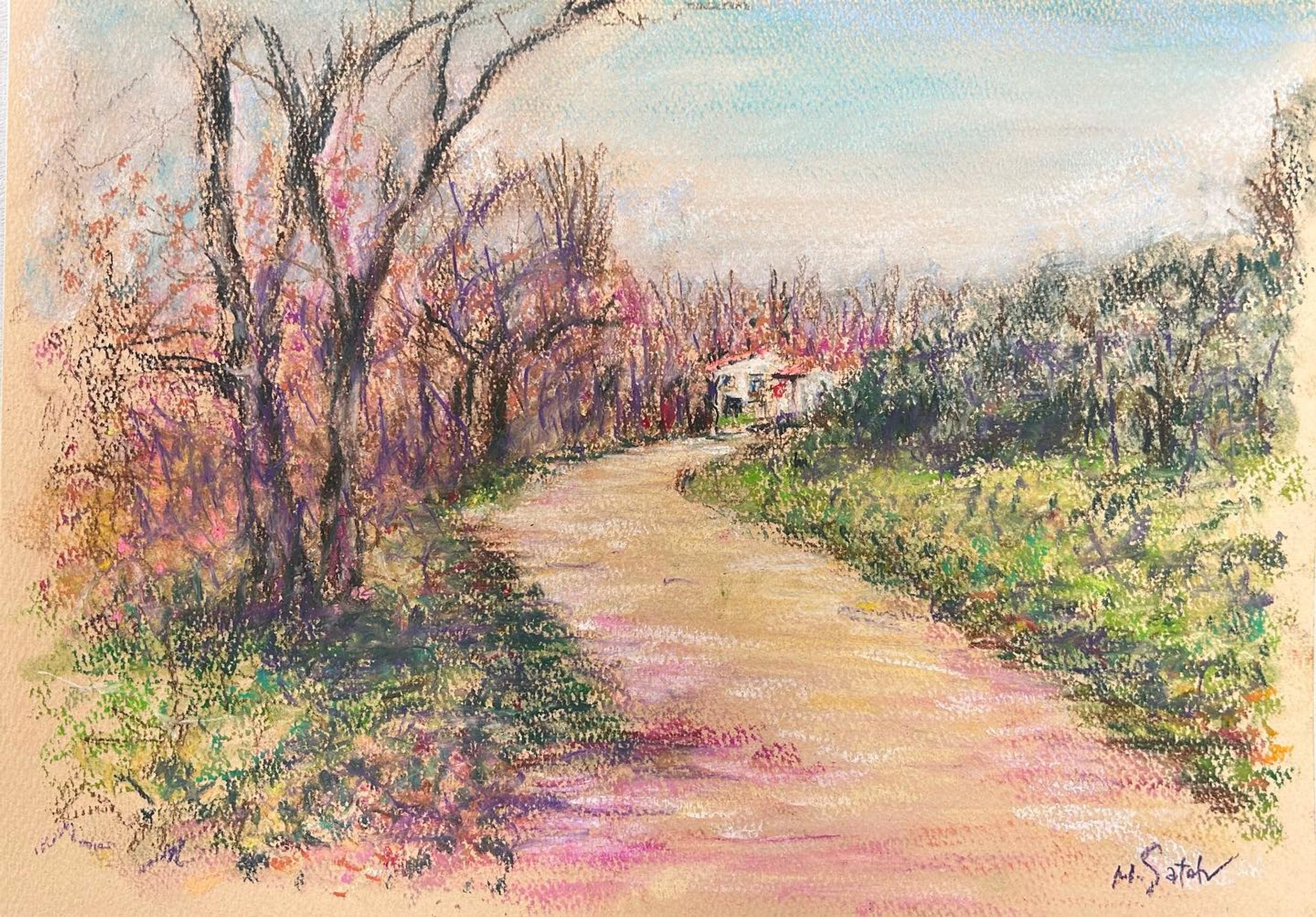 風景画
ソフトパステル　Museパステル紙　F4

#パステル #パステル画 #ソフトパステル #pastel #pastelpainting #pastelart 
#風景画 #リヨン #landscape #lyon-1