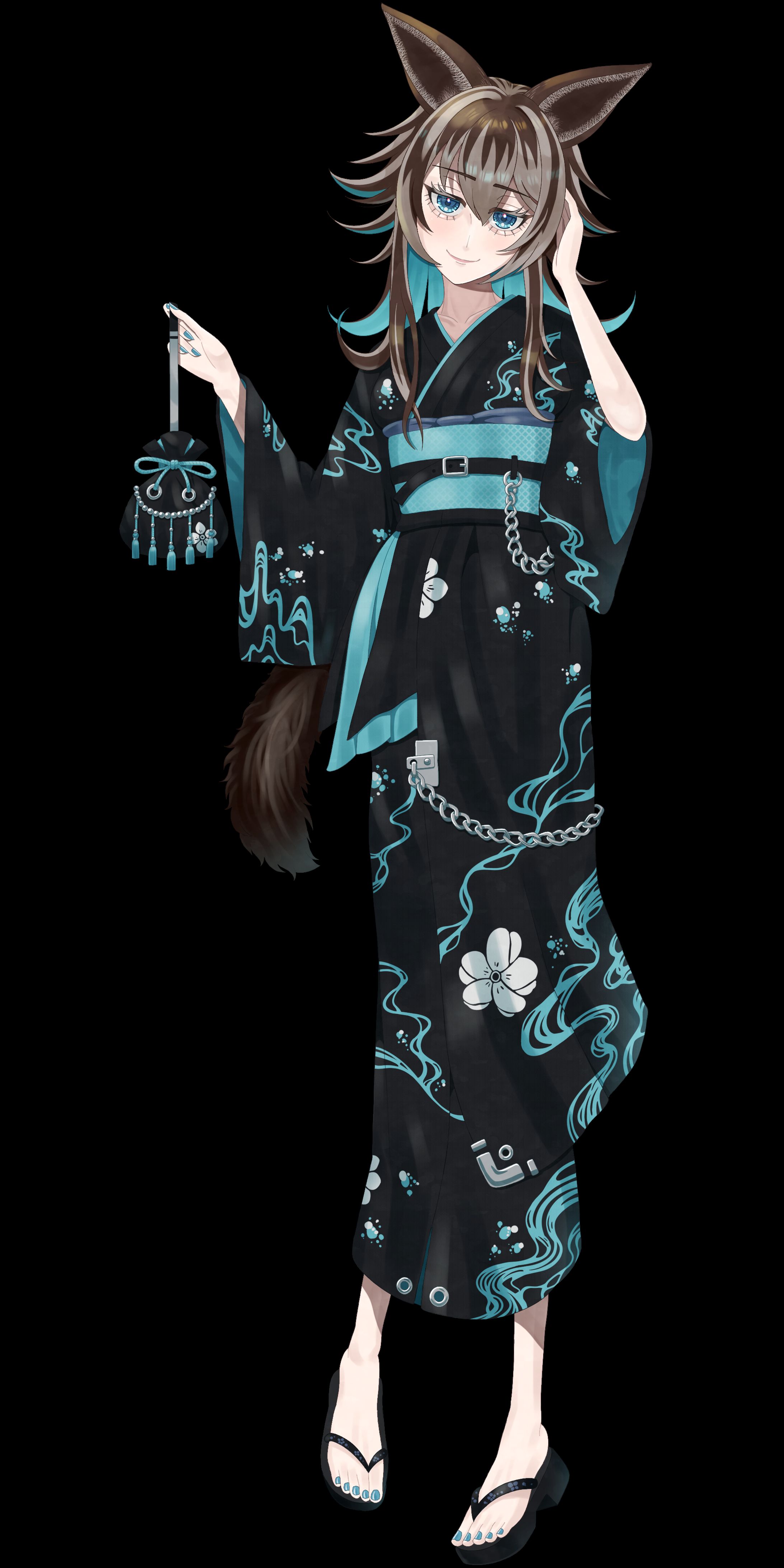 【納品データ】柊リル様 全身立ち絵 浴衣衣装でサイン 背景透過-1