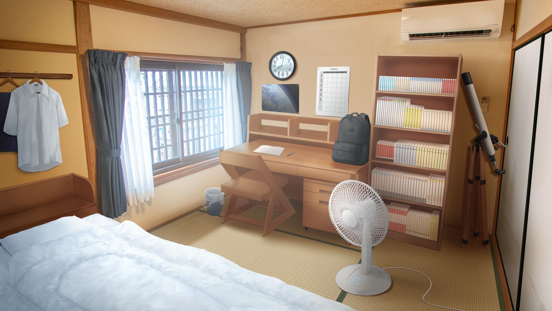 背景差分 主人公の部屋 朝-1