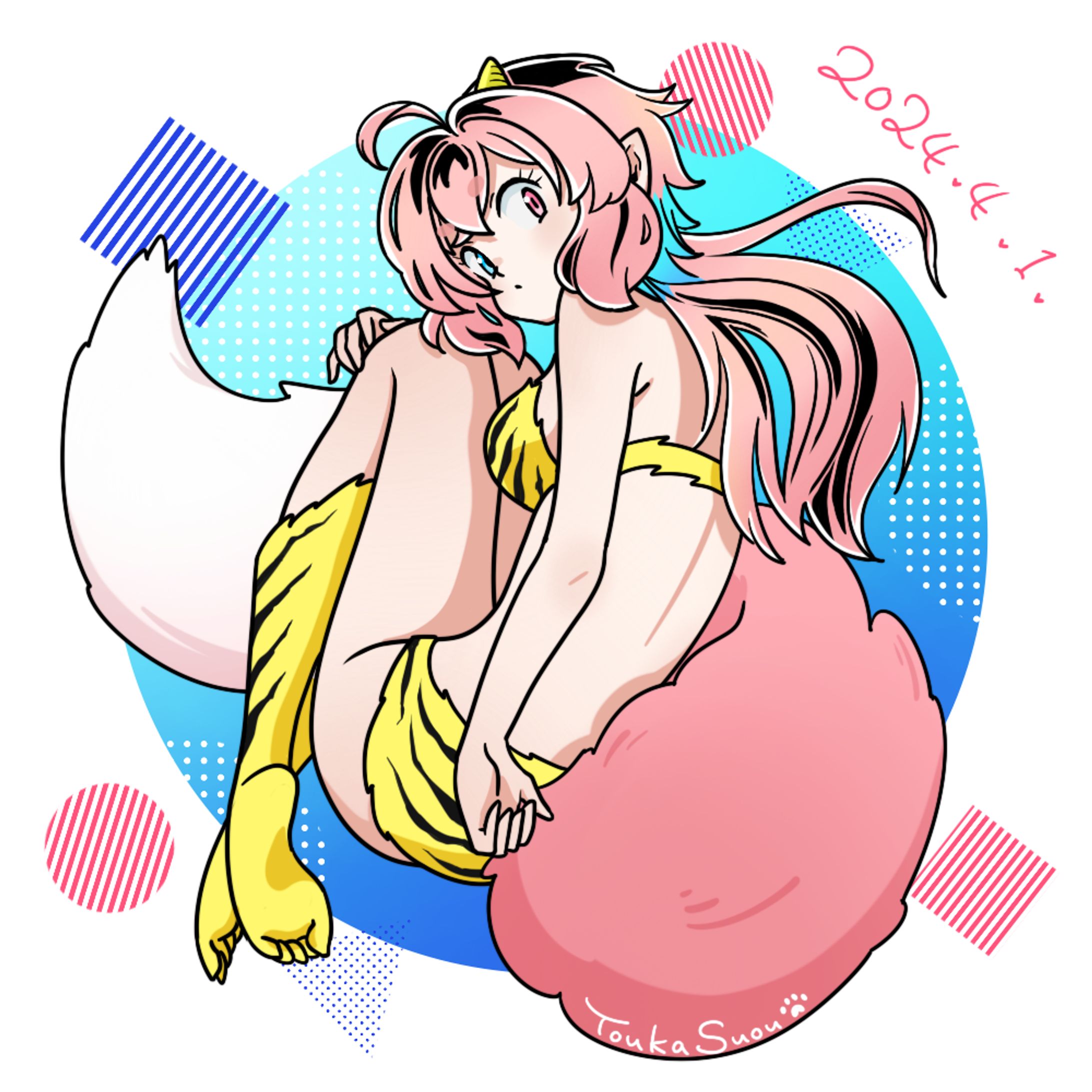 エイプリルフールイラスト　うる星やつら風-1