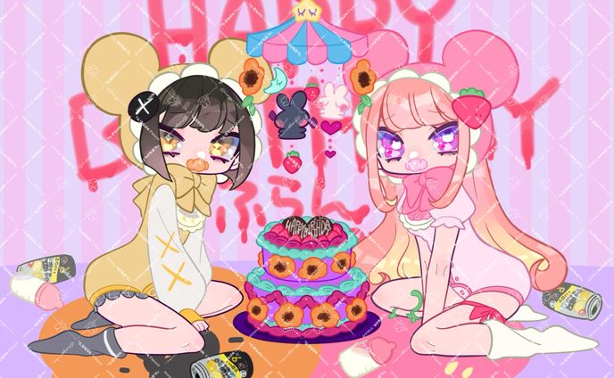 君野りるる様  来夢ふらん様のお誕生日イラスト