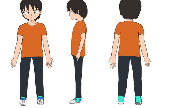 少年　三面図