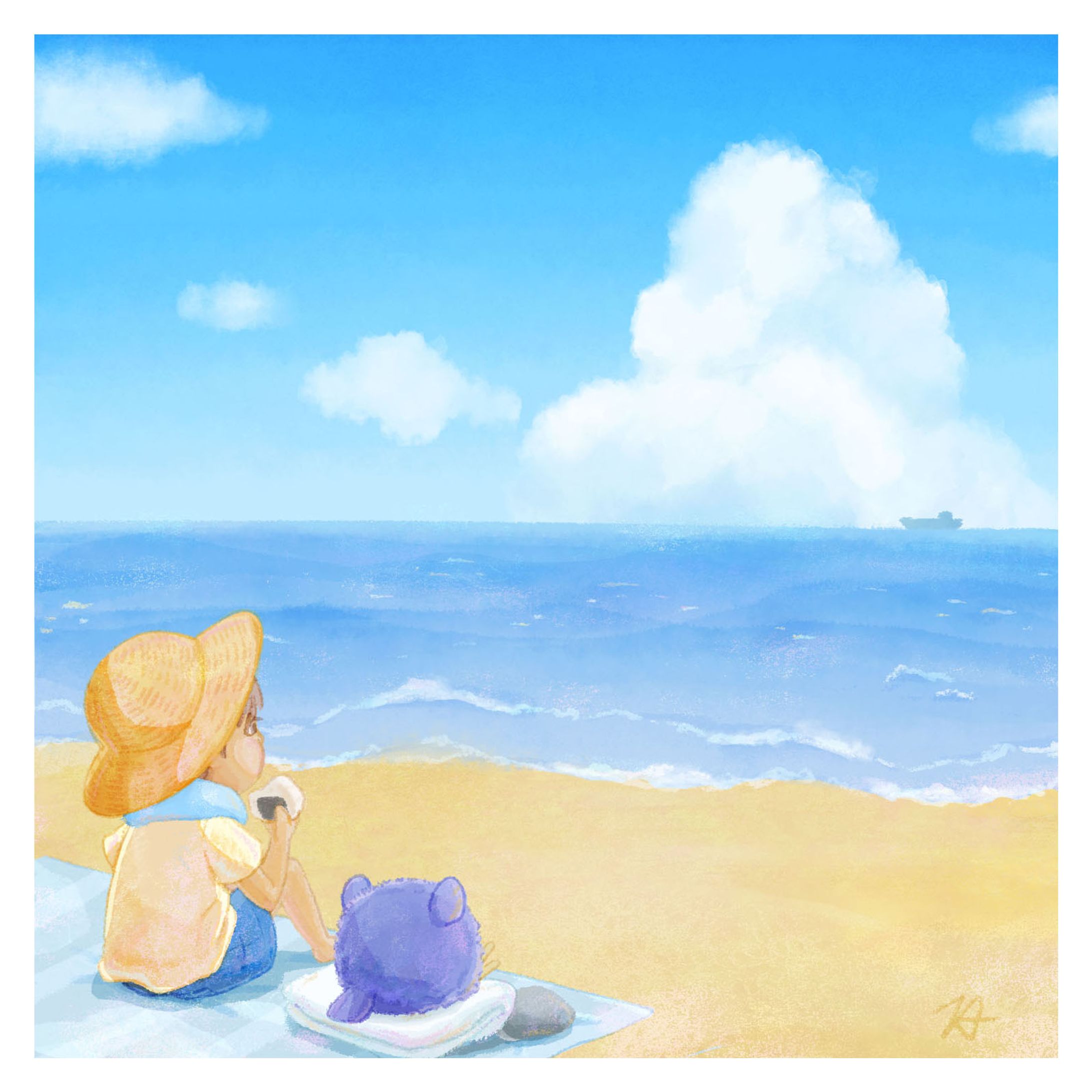 みみからすと夏のお昼-1