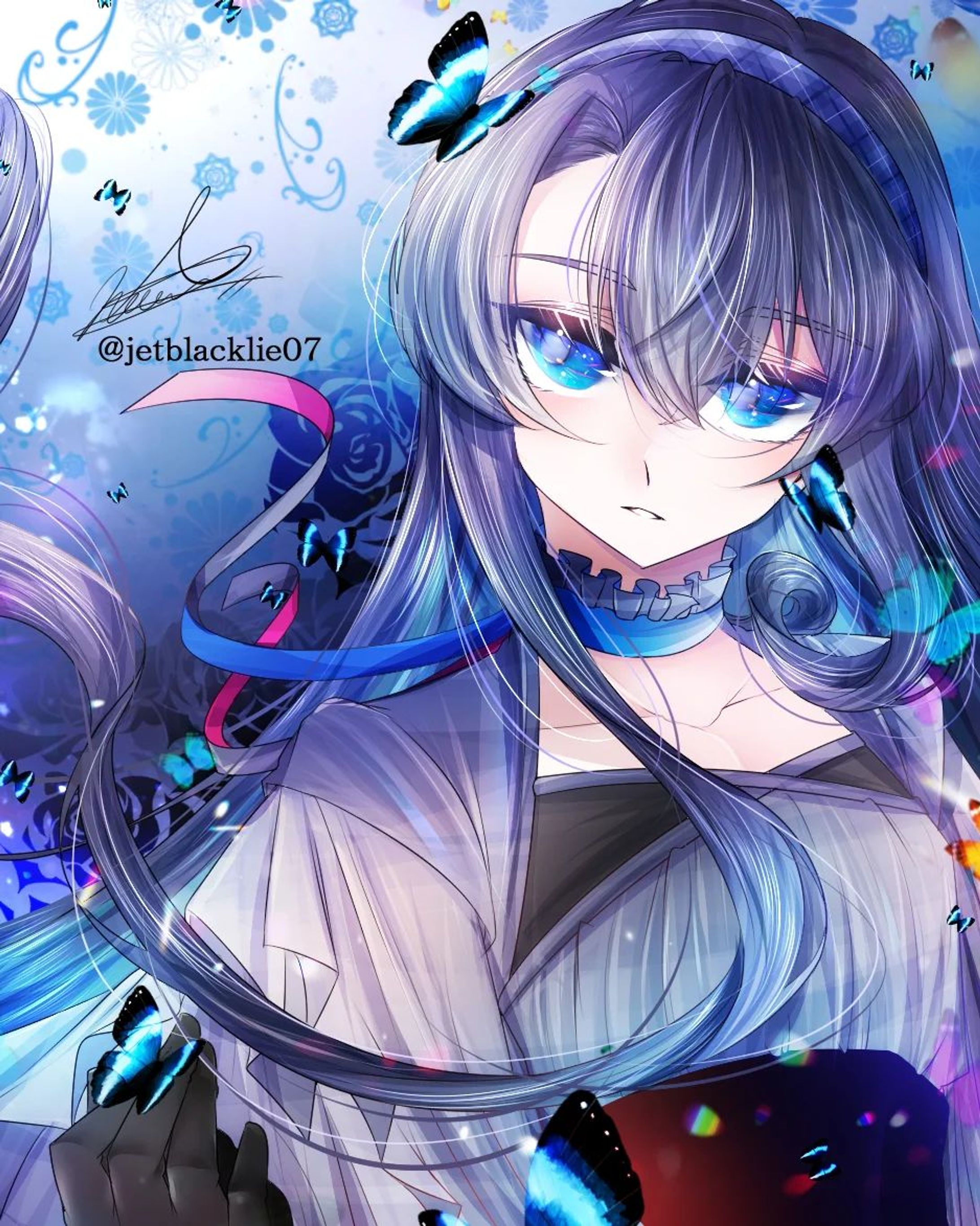 モルフォ蝶
#モルフォ蝶 #イラスト #創作 #創作イラスト #オリジナル #オリジナルキャラクター #青髪 #青色 #蝶-1