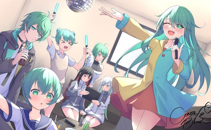 【仕事絵】チョま様カラオケ用集合イラスト