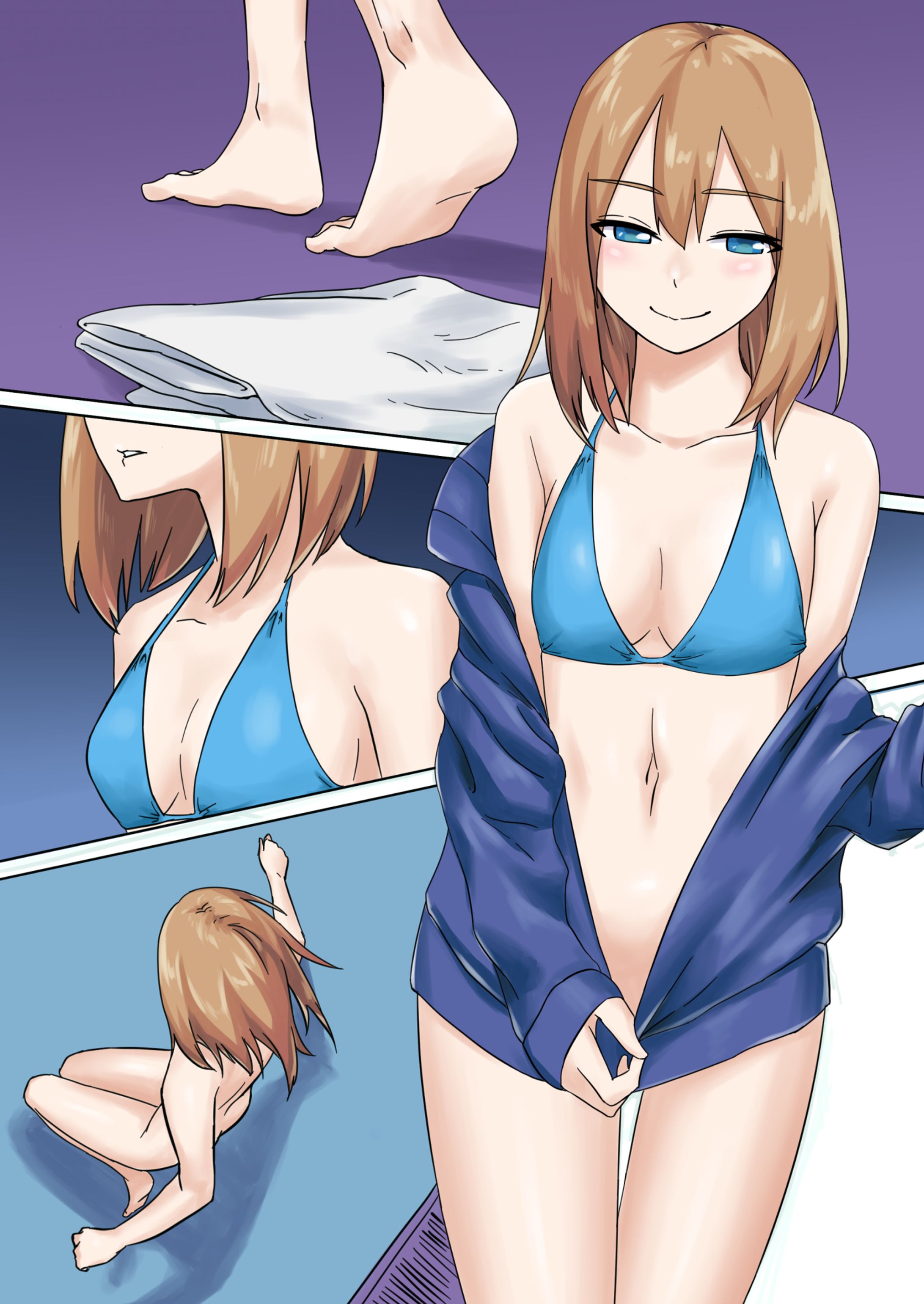 【Commission】人魚になってプールを泳ぐ女の子-1