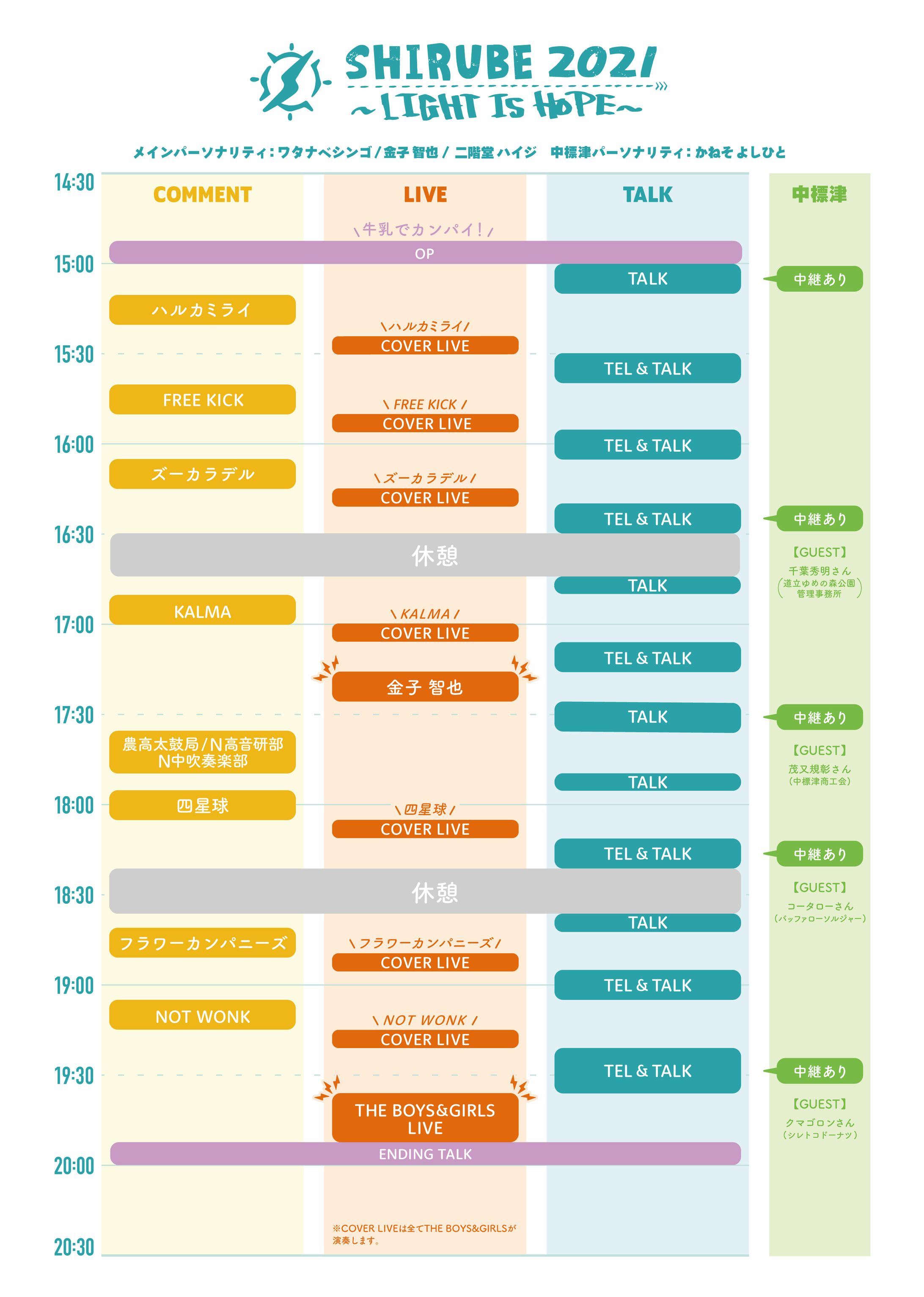 SHIRUBE 2021〜LIGHT IS HOPE〜 / タイムテーブル（2021）-1