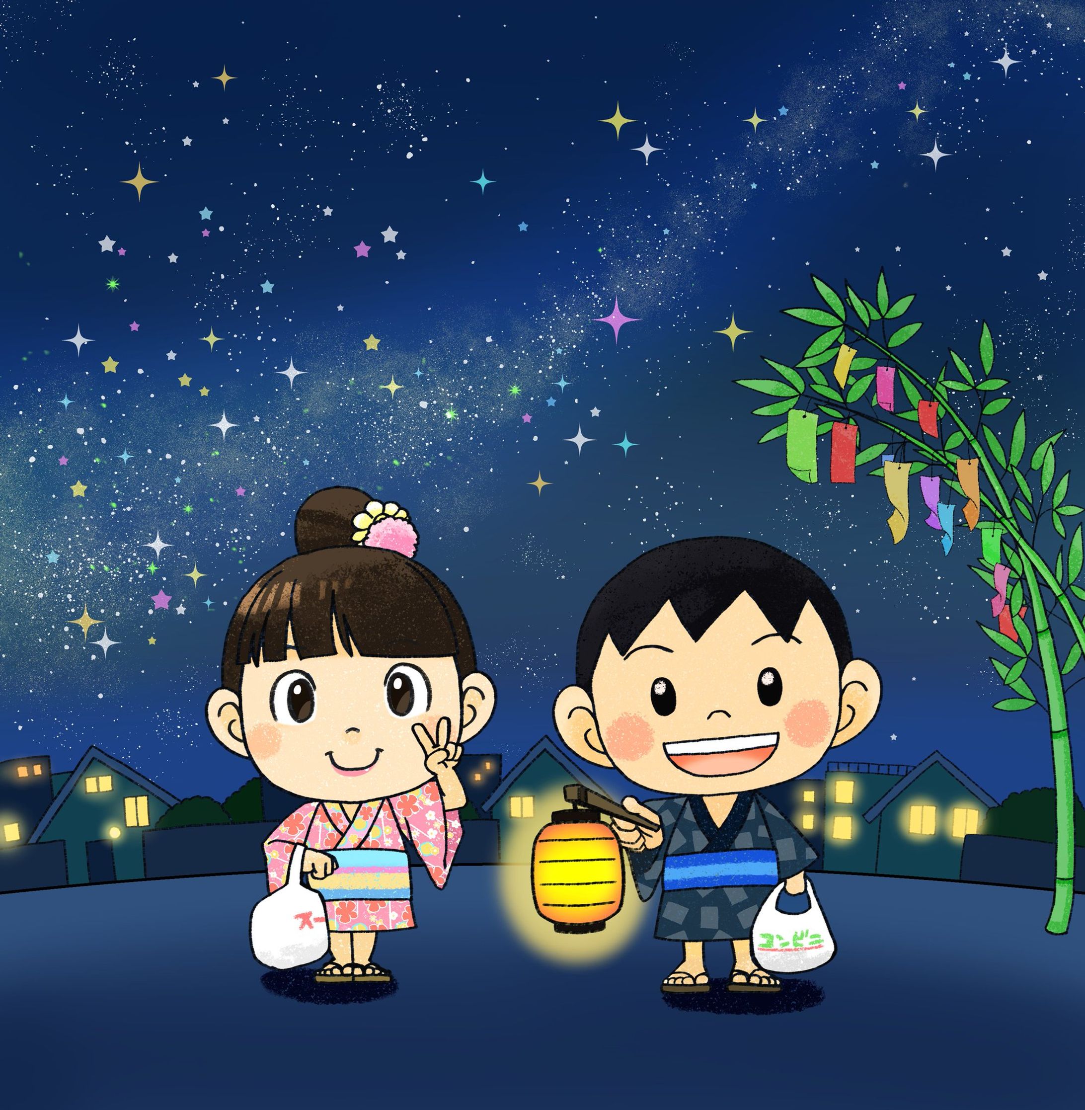 北海道の七夕イラスト 夏イラスト-1