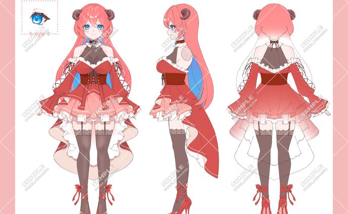vtuber風庭寝アネ様 三面図
