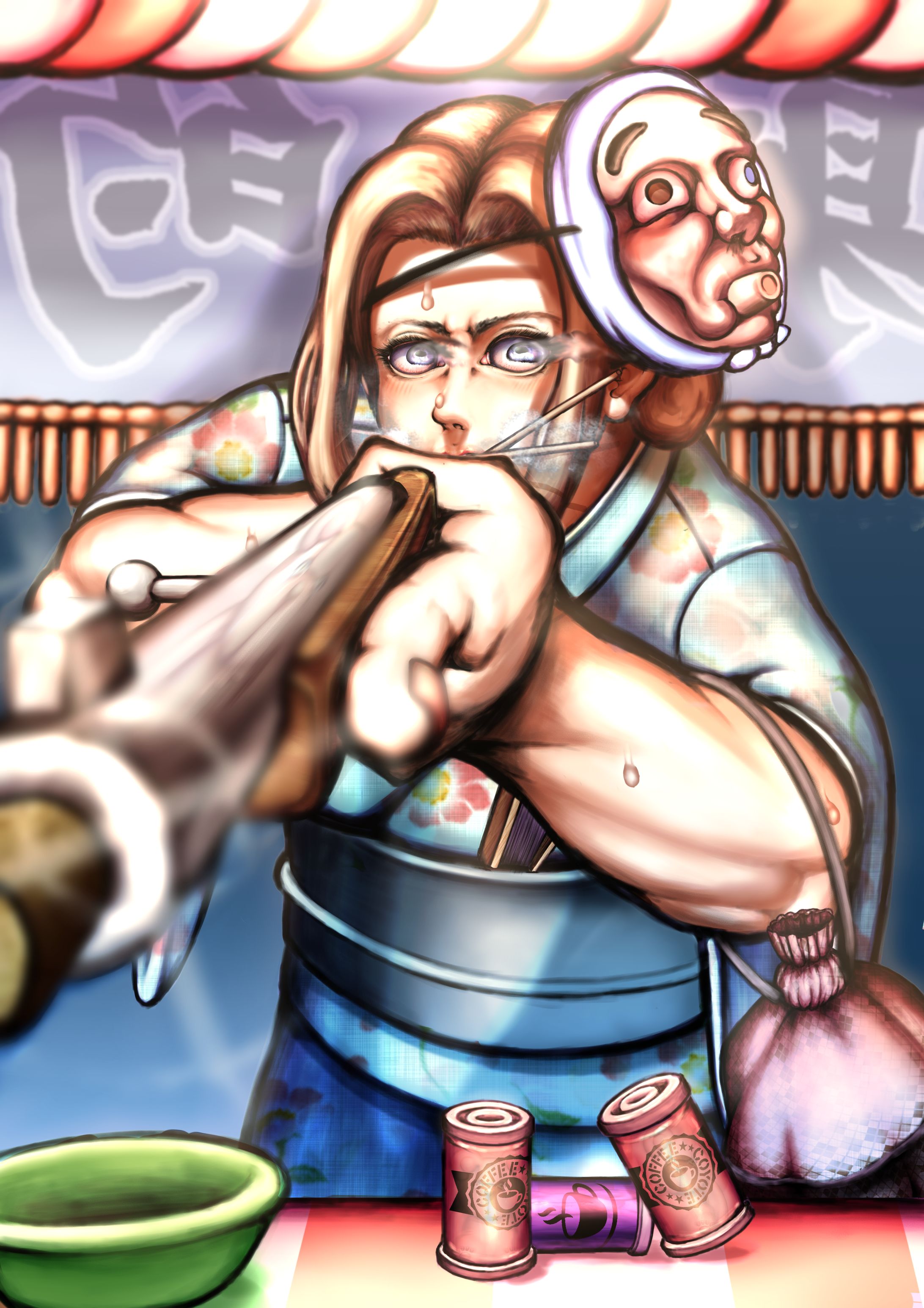 夏祭りを楽しむ射的ガチ勢女子-1