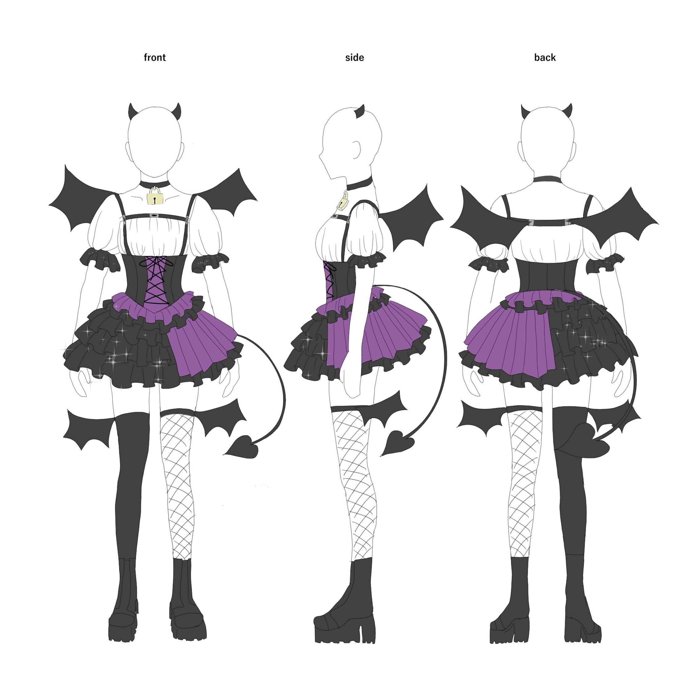 紫小悪魔アイドル衣装-1