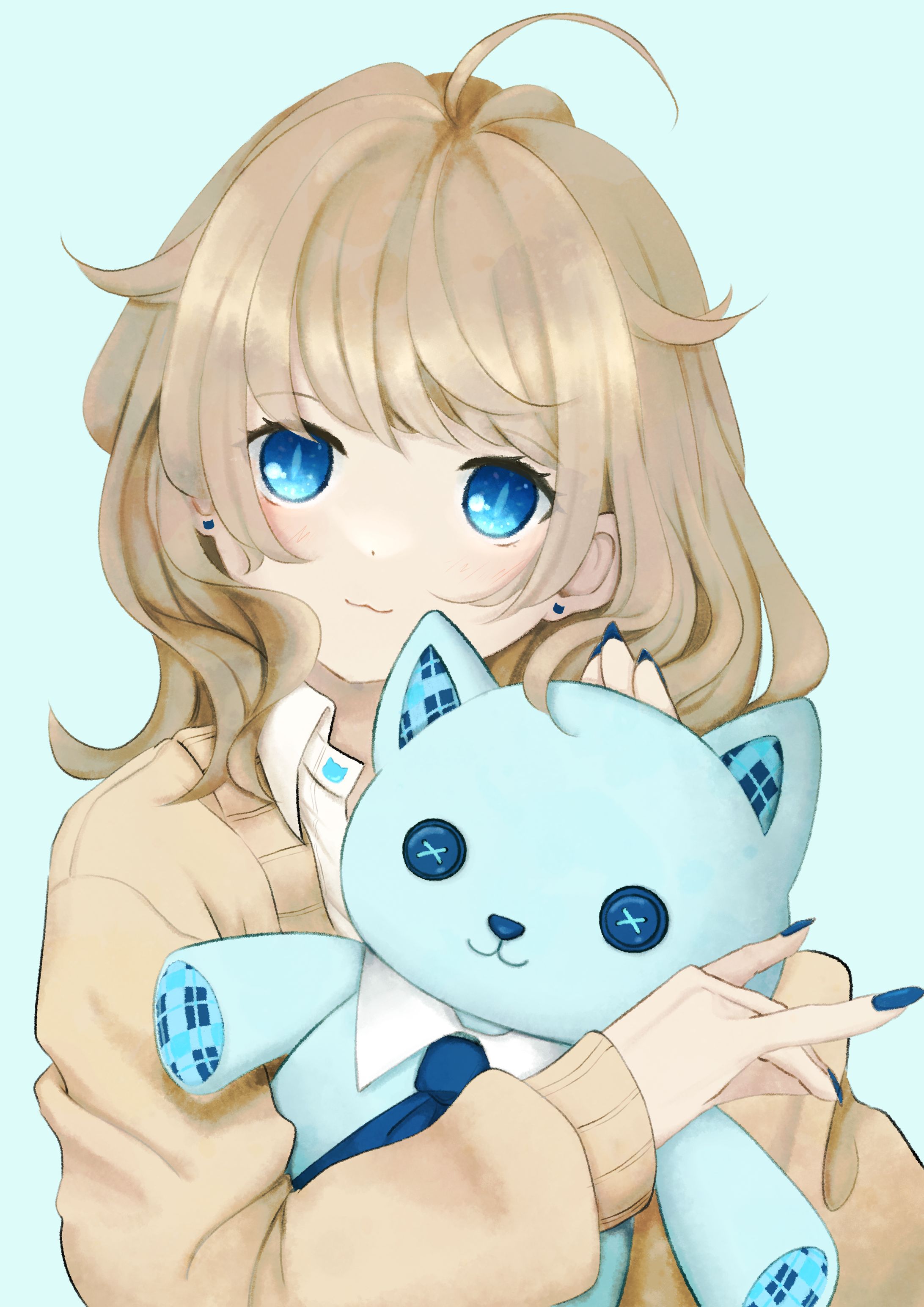 青猫ぬいぐるみ（オリジナル）-1