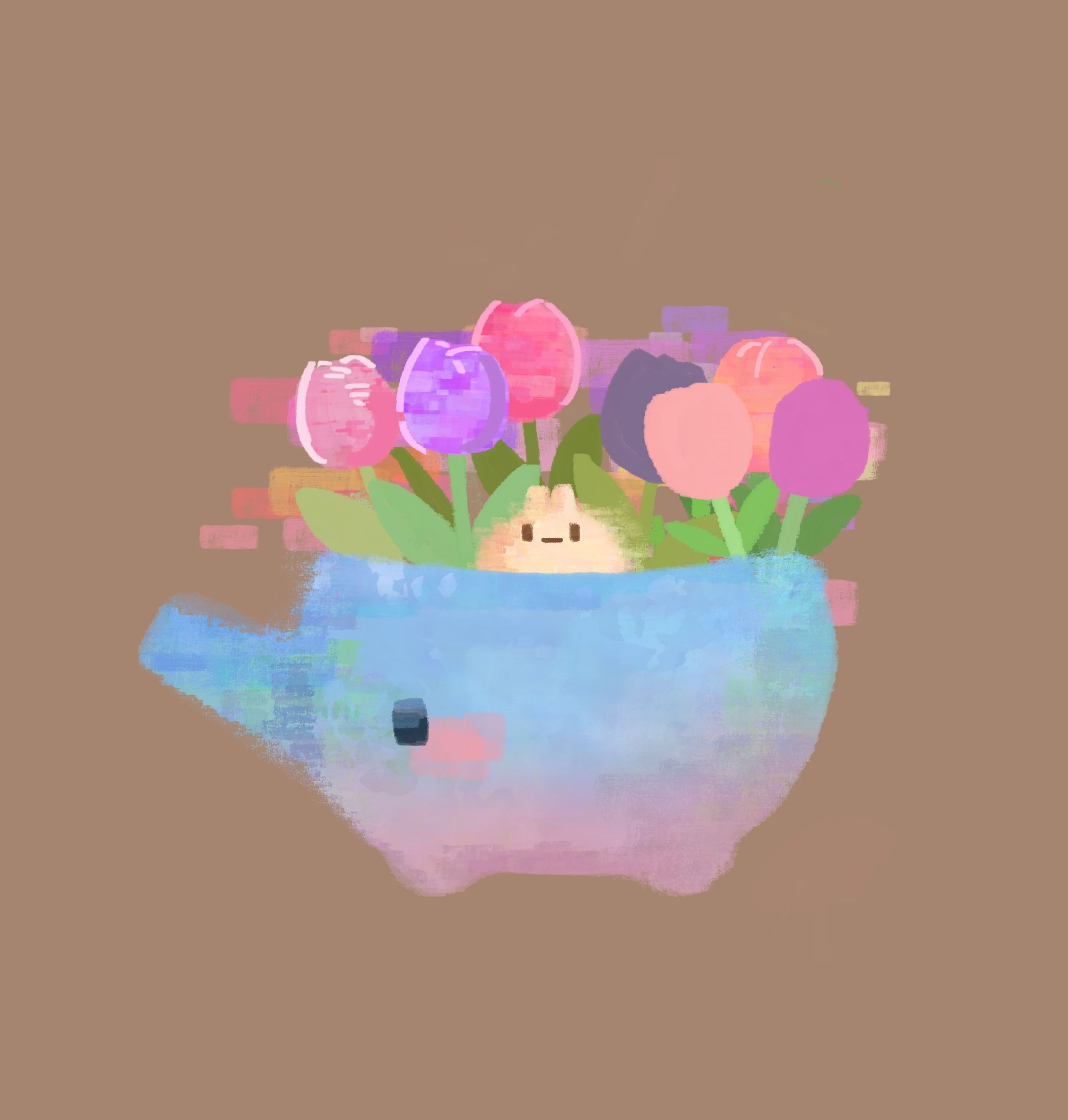 flowers with bunny-1