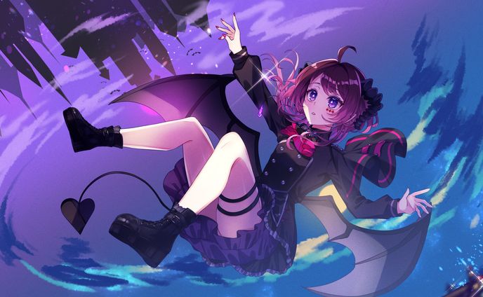 濡羽しゅあ様　壁紙イラスト